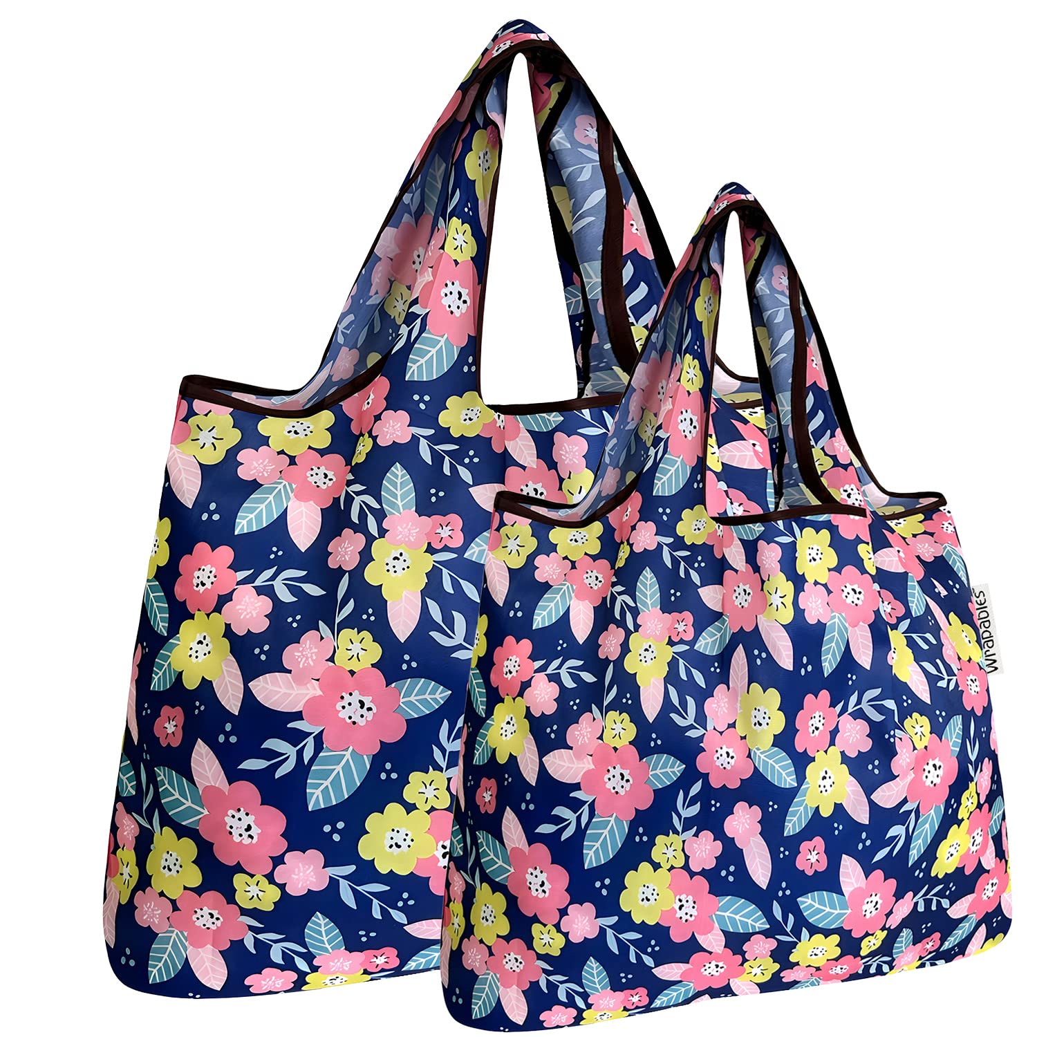 Bowbear Foldable Nylon Reusable Shopping Grocery Bag (Set of 2), Colorful Paisley