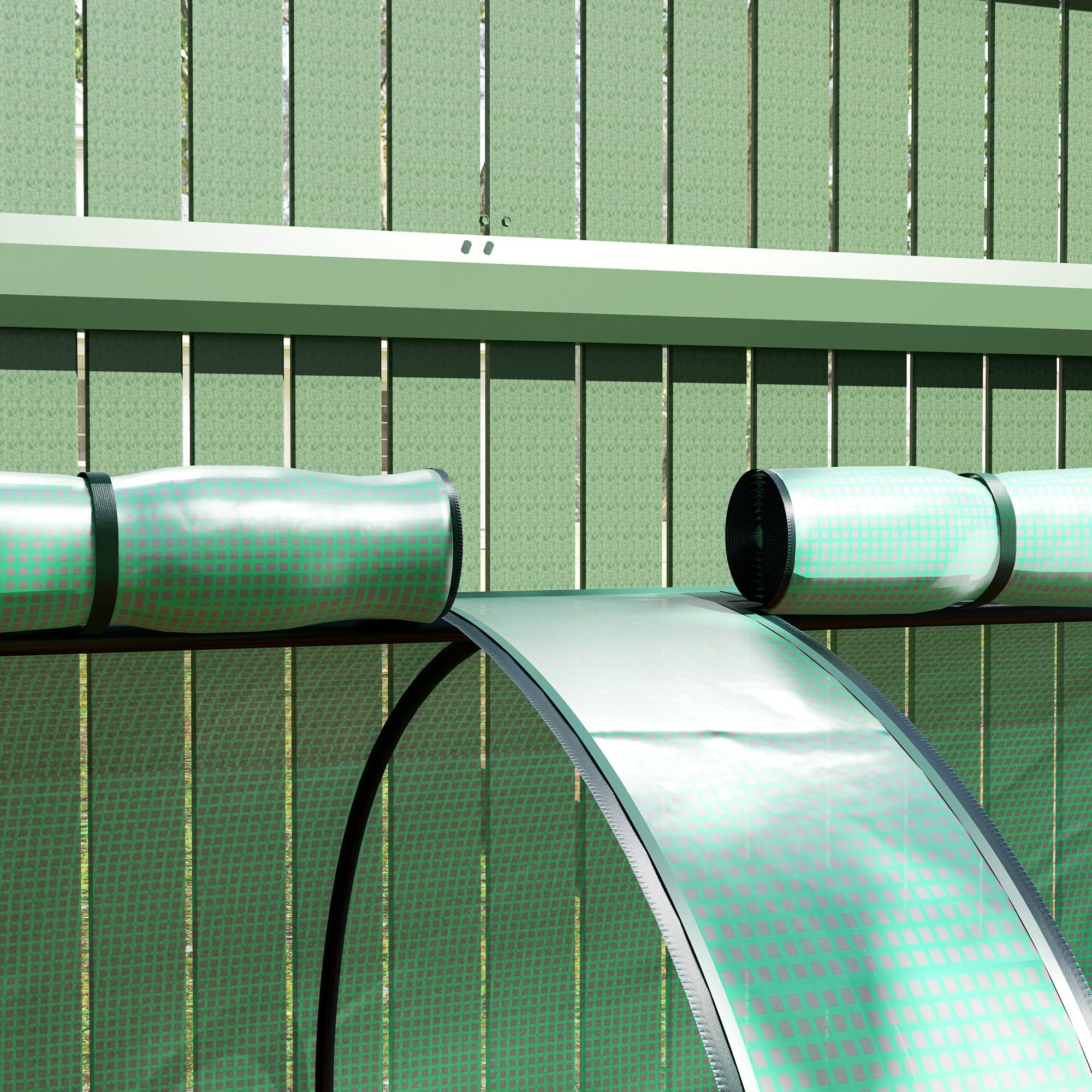 Outsunny Invernadero de acero 350 x 100 x 80 cm, color verde | Invernadero de aluminio con puerta enrollable con cremallera, invernadero, tomates, tomates y verduras