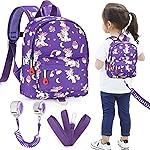 Accmor Toddler Harness Backpack Leash, Cute Baby Unicorn Backpacks with Anti Lost Wrist Link, Adorable Mini Child Backpack Leashes for Walking, Keep Kids Close Backpack Rope Tether Rein for Girls