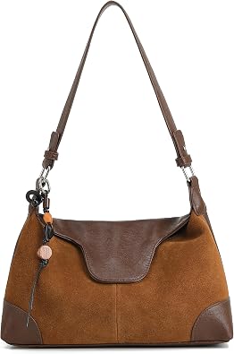 Suede Crescent Shoulder for Women, Lightweight Crossbody Bag with Tassel Charm, Includes Free Charm