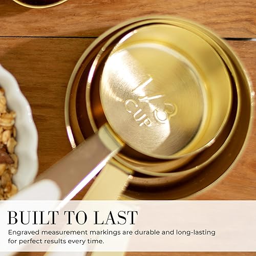 Miniatura 7 de Styled Settings Juego de utensilios de cocina blancos y dorados 16 utensilios de cocina de silicona con tazas medidoras y cucharas