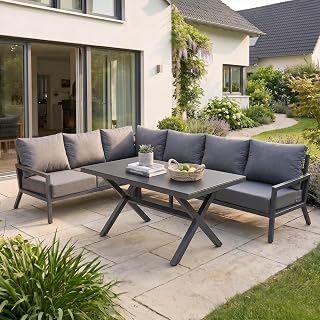 BRAST Gartenlounge-Set Aluminium Adria | viele Varianten & Module | bis zu 5 Personen | Sofa Sessel Tisch | korrosionsfrei wetterfest | Loungemöbel Essgruppe Gartenmöbel | Ecksofa Set 2