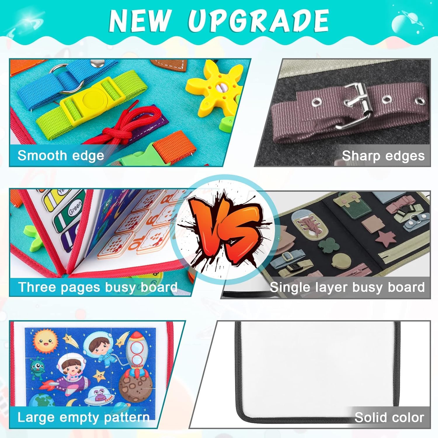 fuzhik Busy Board - Giochi Bambini 2 3 Anni - Giochi Montessori 1 Anno - Giochi Educativi 3 4 5 Anni - Pannello Sensoriale Montessori - Regalo (Verde)