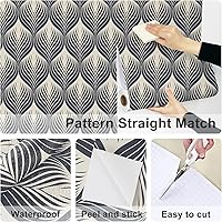 Vista 6 de Papel tapiz bohemio para despegar y pegar, diseño geométrico a rayas, autoadhesivo, para cocina, salpicadero, dormitorio, baño, impermeable