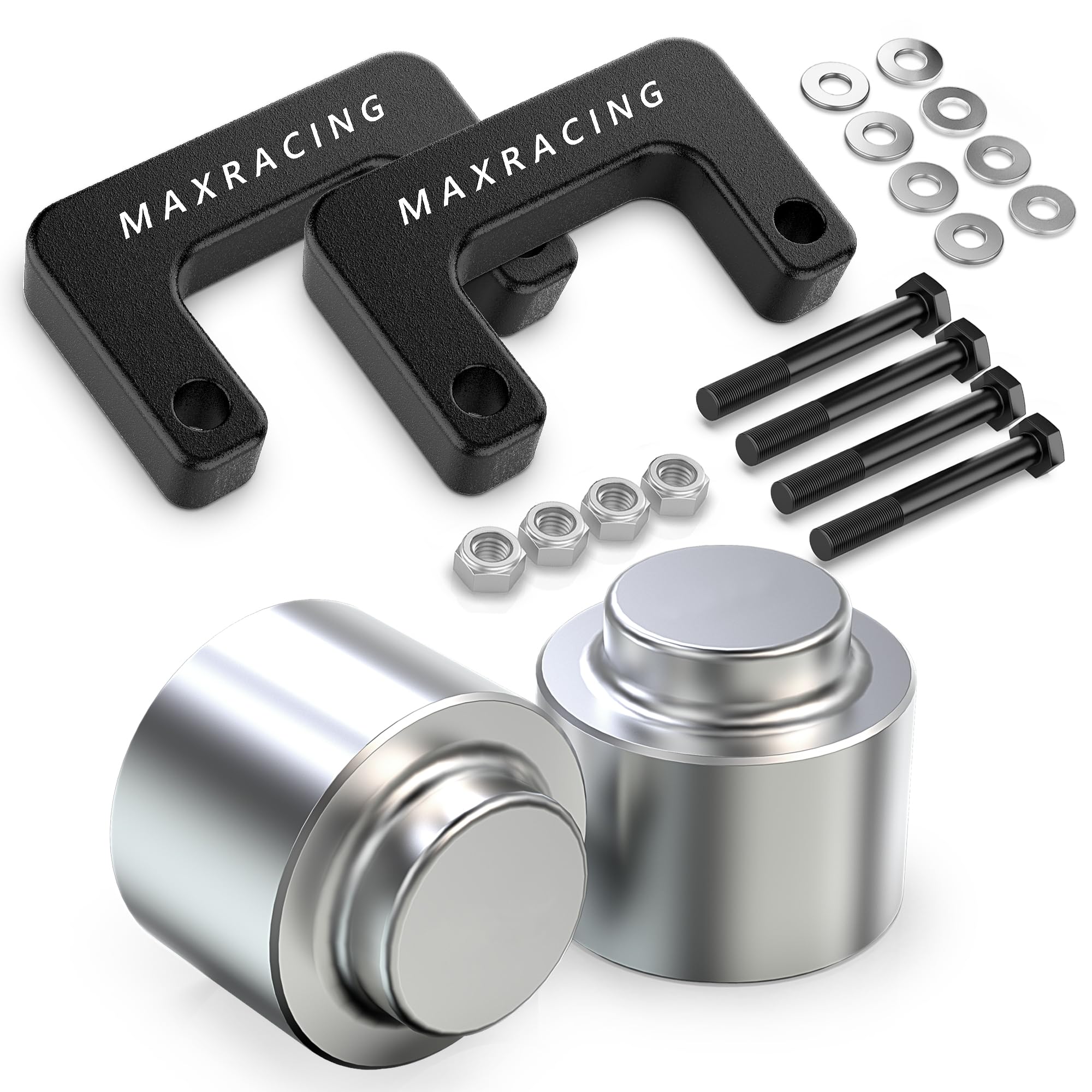 Maxracing 2.5" Front + 2.5" Rear Leveling Lift Kit Compatible with 2007-2020 Chevy Suburban 1500/2007-2013 Chevy Avalanche 1500/2007-2020 Chevy Tahoe / 2000-2020 GMC Yukon 1500 4WD/2WD