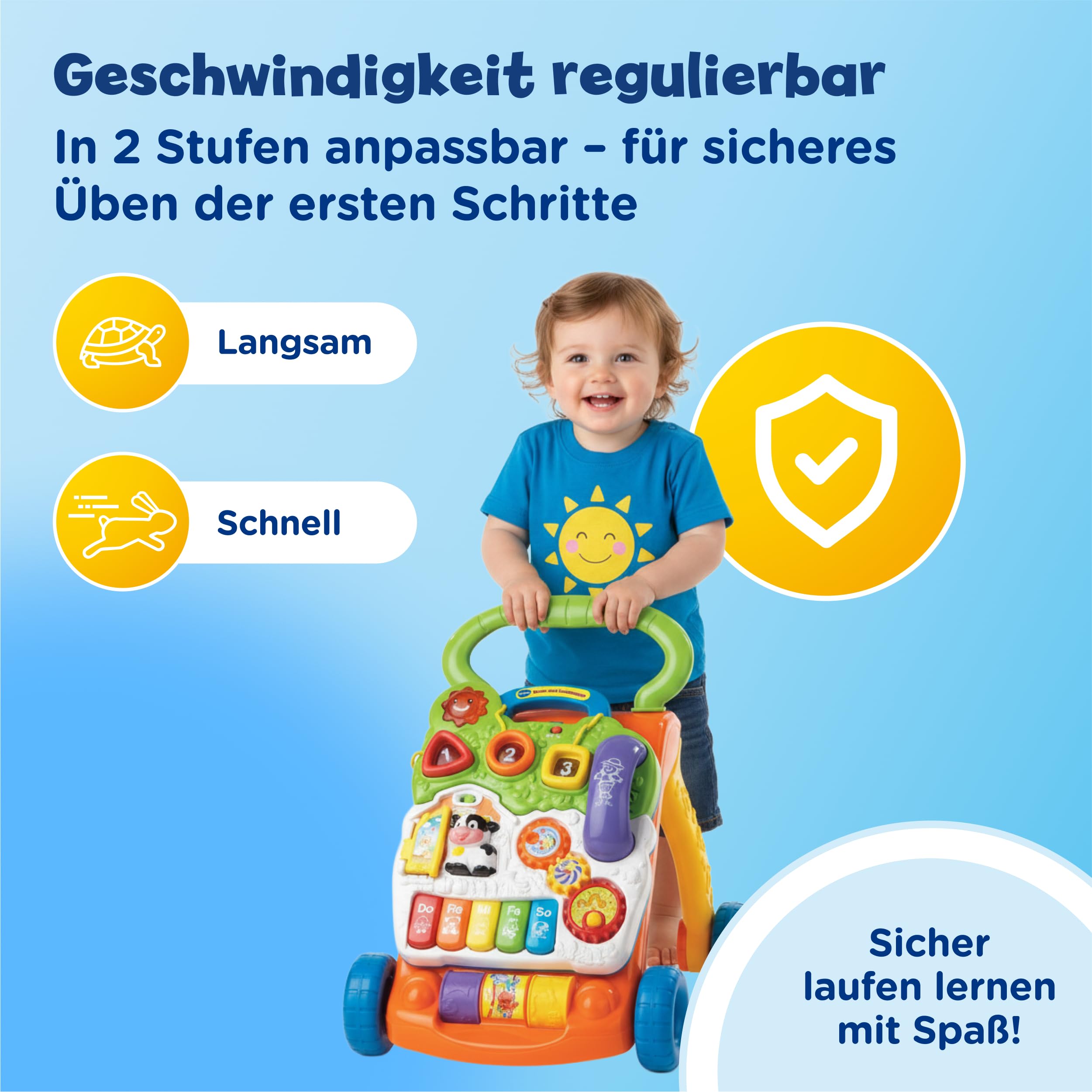 VTech Baby Spiel- und Laufwagen - Lernspielzeug Bunt