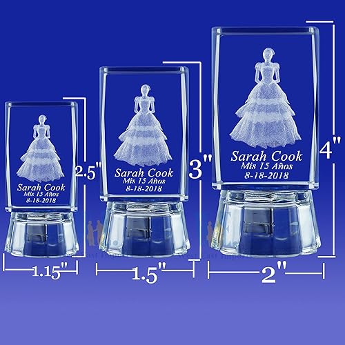 Miniatura 3 de Sweet 15 Favor 12 piezas personalizado grabado láser cubo recuerdo de fiesta  Quinceañera, Mis XV Años, Mis 15 años, Sweet 16 (3 pulgadas de alto)