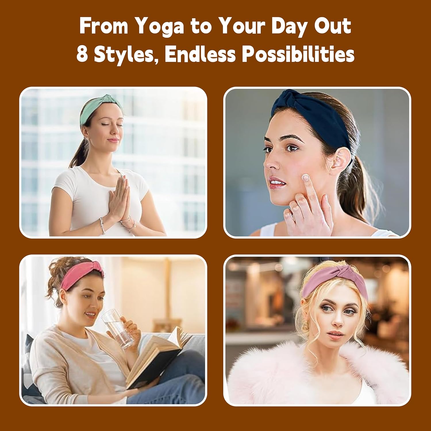 8PCS Headbands for women,Fashion headband knotted headband for women for Women Girls Hair Accessories Set(8colors) - Image 3