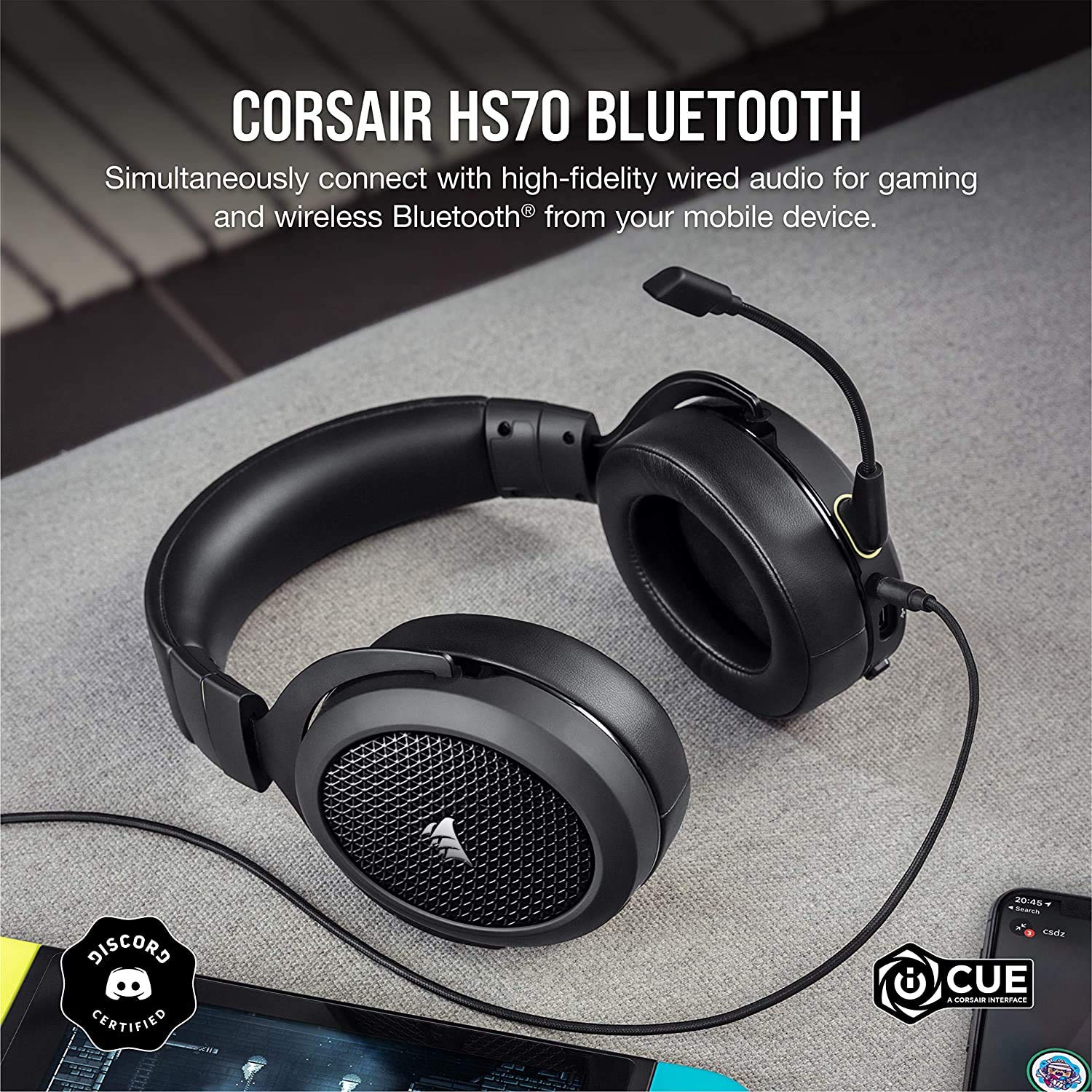 Corsair HS70 Pro Wireless Gaming Headset (Carbon) | JB Hi-Fi