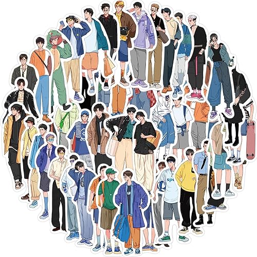 Miniatura 1 de 50 calcomanías para álbumes de recortes, lindas calcomanías de niño de moda para hombres, planificador de diario, diario, álbum de fotos,