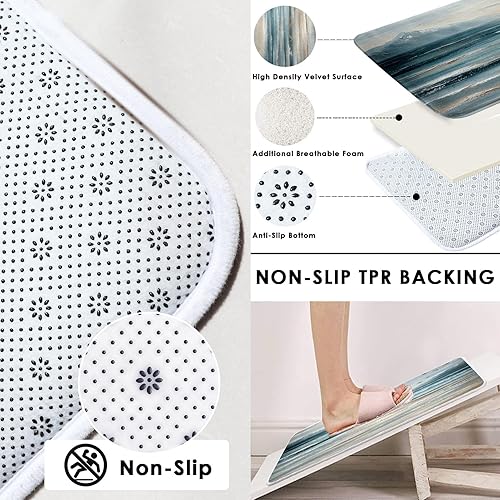 Miniatura 3 de Juego de cortina de ducha abstracta de playa con cubierta de tapa de inodoro y alfombras antideslizantes para baño, pintura al óleo, gaviota,