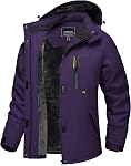 TACVASEN Womens Ski Jacket Snowboard Warm Fleece Lined Hood Winter Jacket For Women Hooded Snow Coat