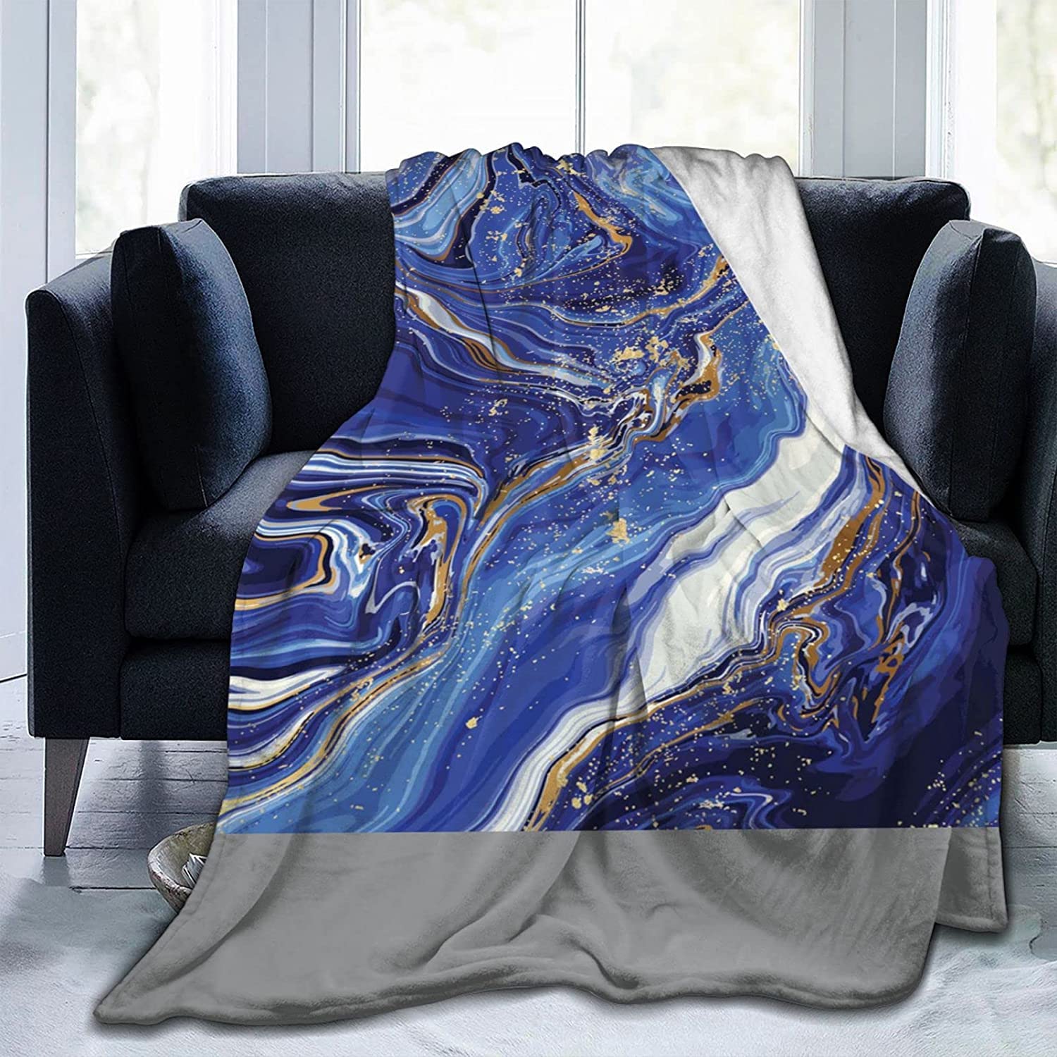 Flannel Twin Size Blanket Dark Blue Marble Gold Throw Blanket Ultra Soft  Flannel warm Bed Blankets Microfiber Bed Cover for Sofa Couch Bedroom  Office 60x80 : Amazon.co.uk: Home u0026 Kitchen
