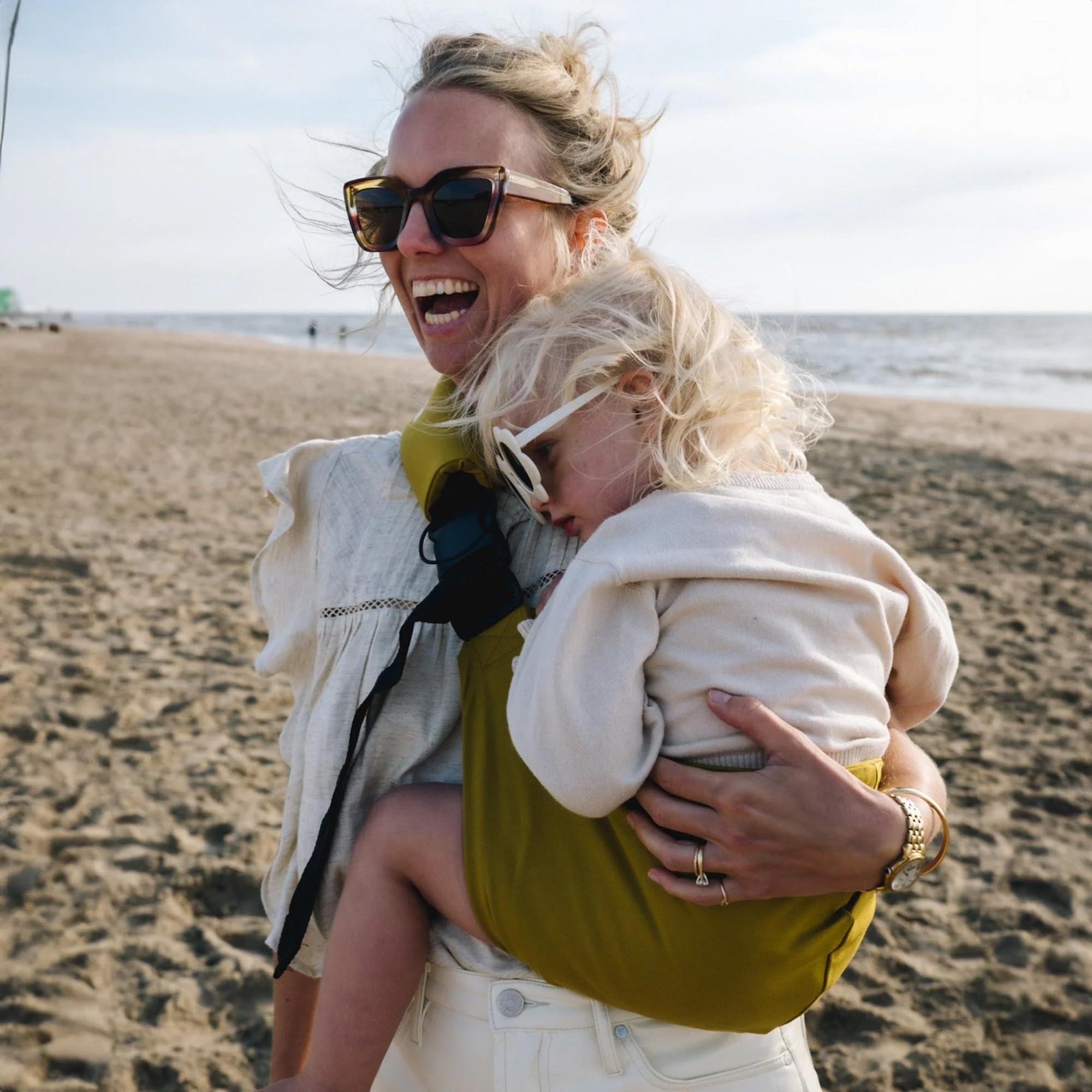 Wildride Portabebé Bandolera Dirty Desert, Portabebe Lateral para Niños de 9 Meses a 4 Años, hasta 20 kg, Algodón 100%, Plegable y Compacto, Certificado SGS