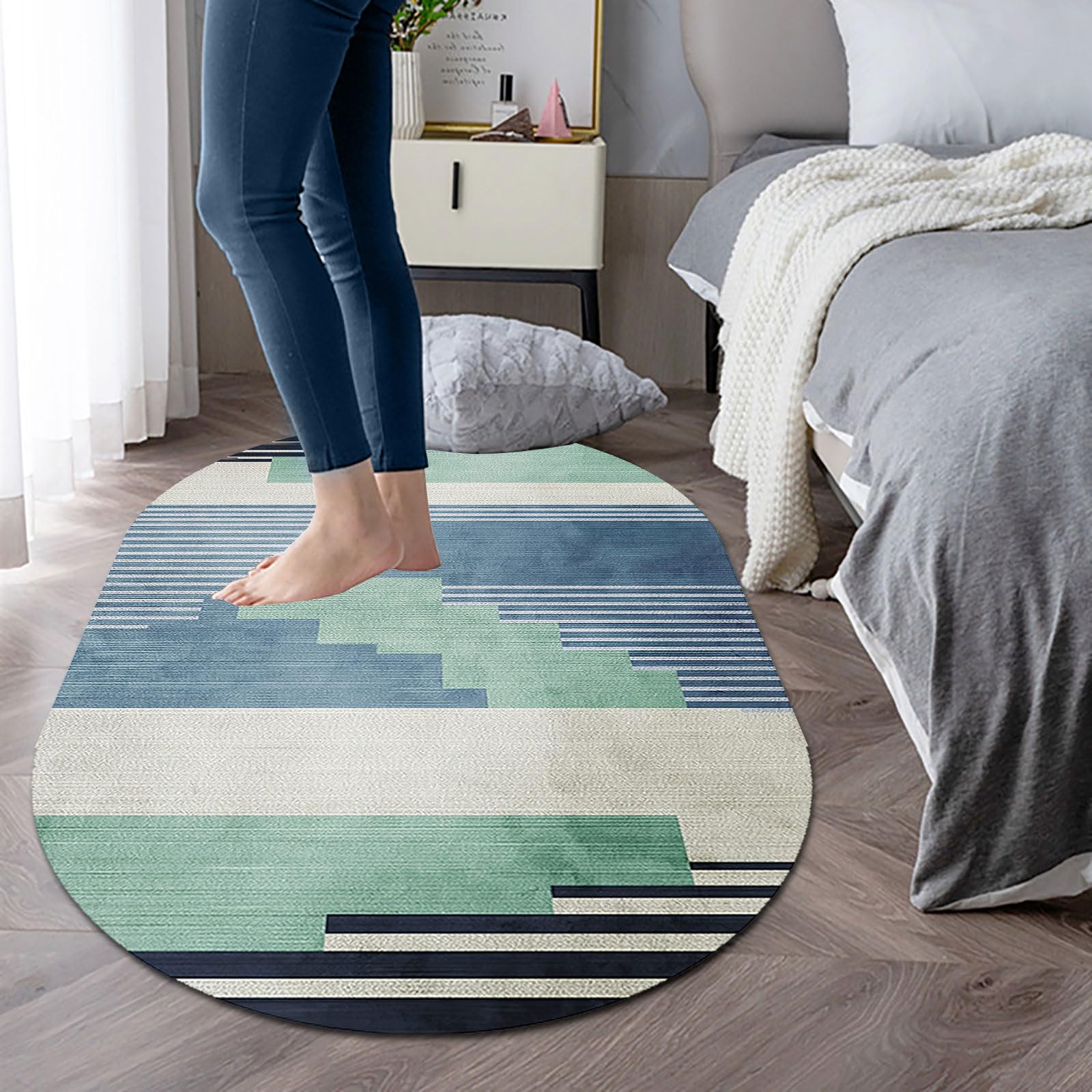 Tapis à poils courts lavable moderne 90x150 cm