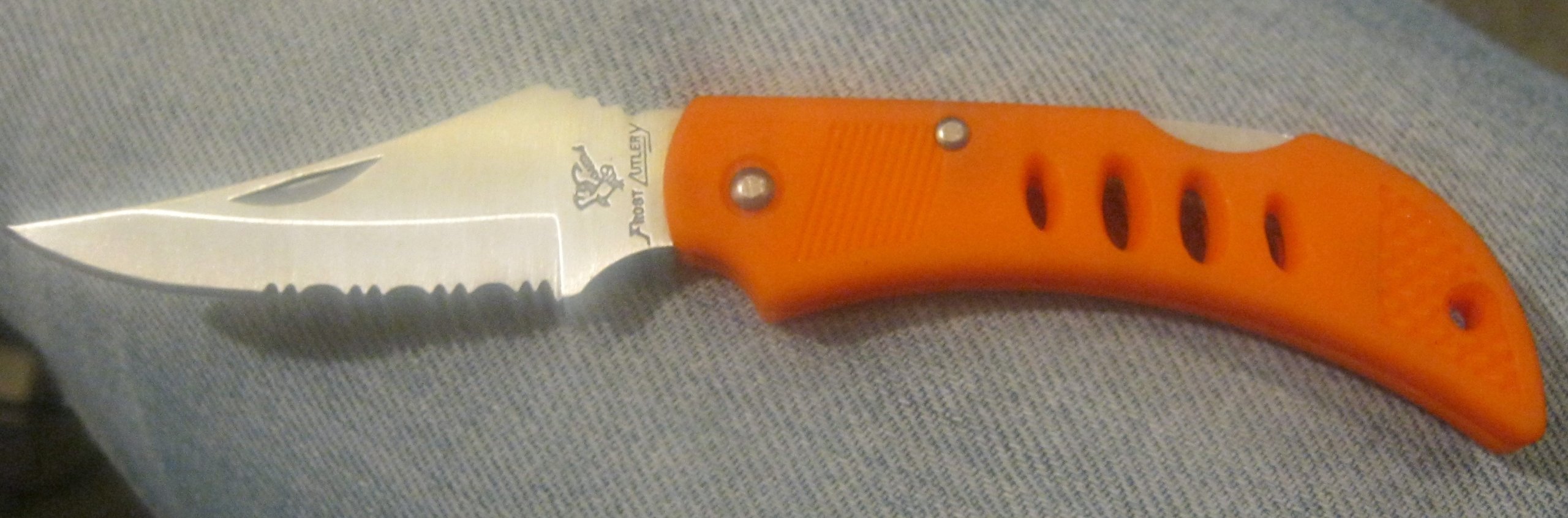 Orange Handled Pocket Knife - The Vulture ll - 3 Closed Tactical Folder Stainless Steel Lockback Blade 1