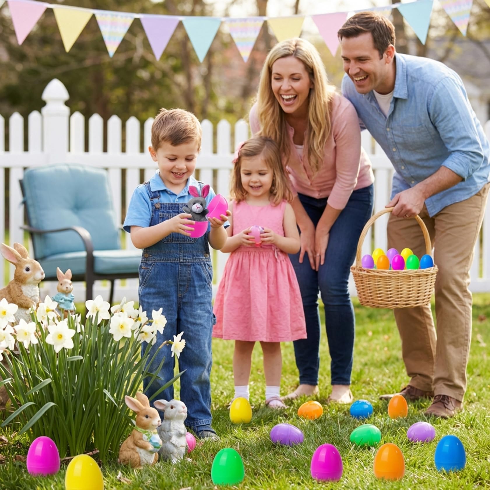 12 pezzi di riempitivi per uova di Pasqua, uova di Pasqua riempite di plastica con animali di peluche a sorpresa per bambini, riempitivi per cestini, bomboniere e per per le feste
