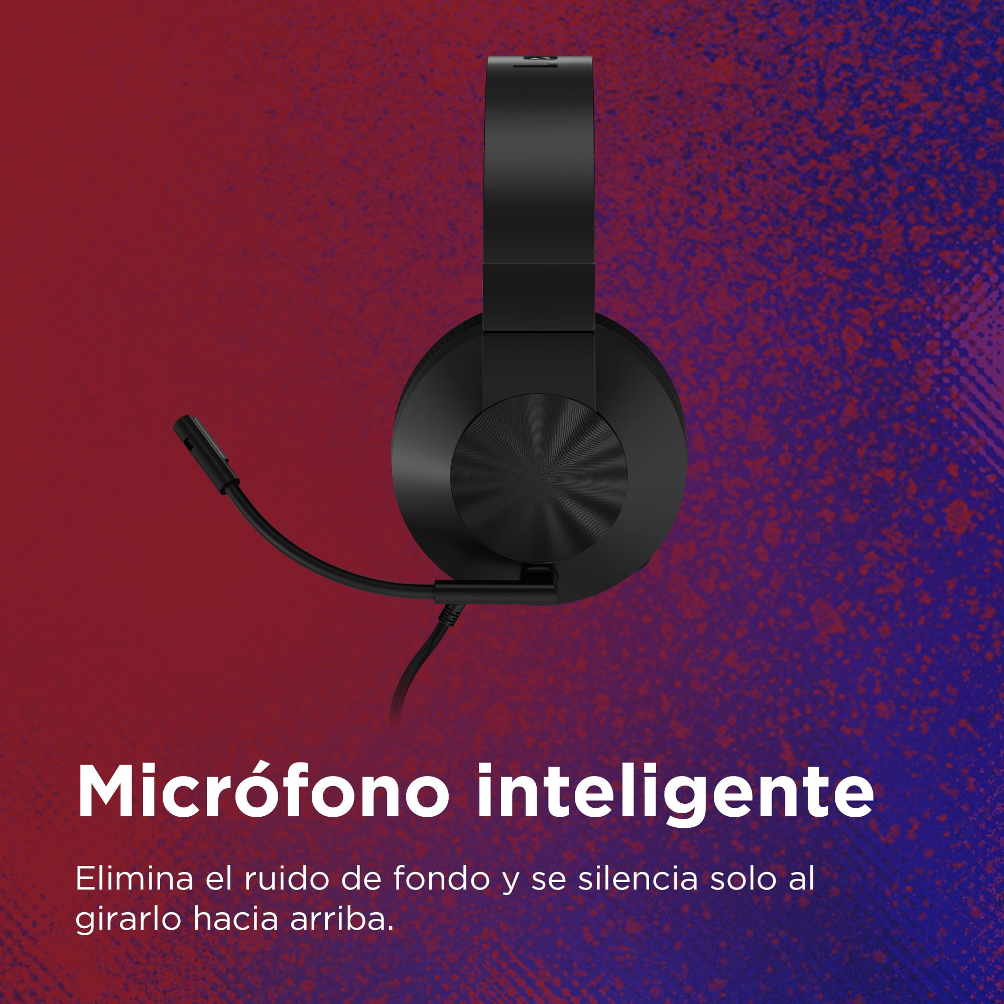 Lenovo H210 Auriculares Gaming, Sonido Profundo con Altavoces de 50mm, micrófono con cancelación de Ruido, Almohadillas de Tela Transpirable y Lavable – Negro