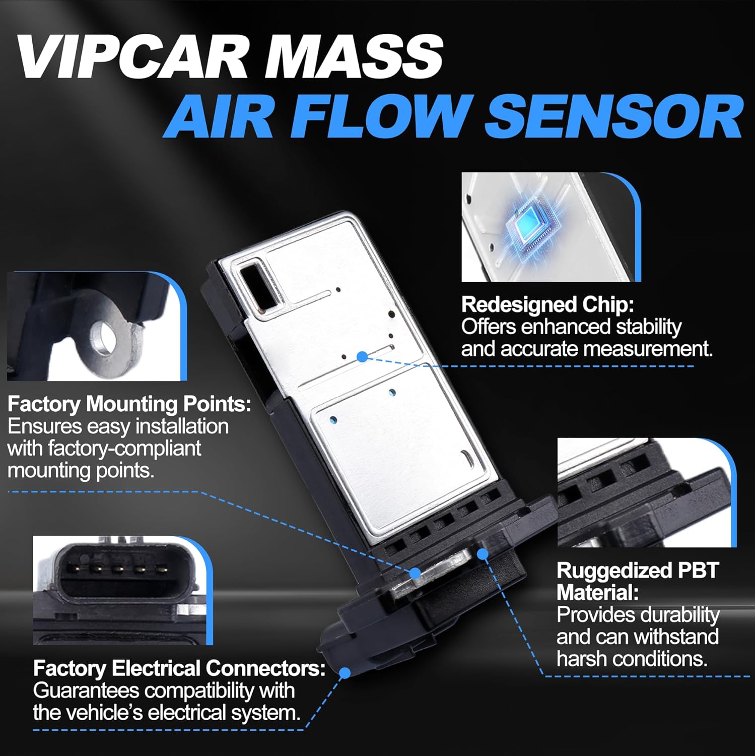 Mass Air Flow Sensor 37980RC0M01 MAF Sensor for Honda 2013-2021 Accord, 2012-2015 Civic, 2020-2021 CR-V, 2018-2021 Odyssey, Pilot Fit Insight MDX RDX RLX TLX
