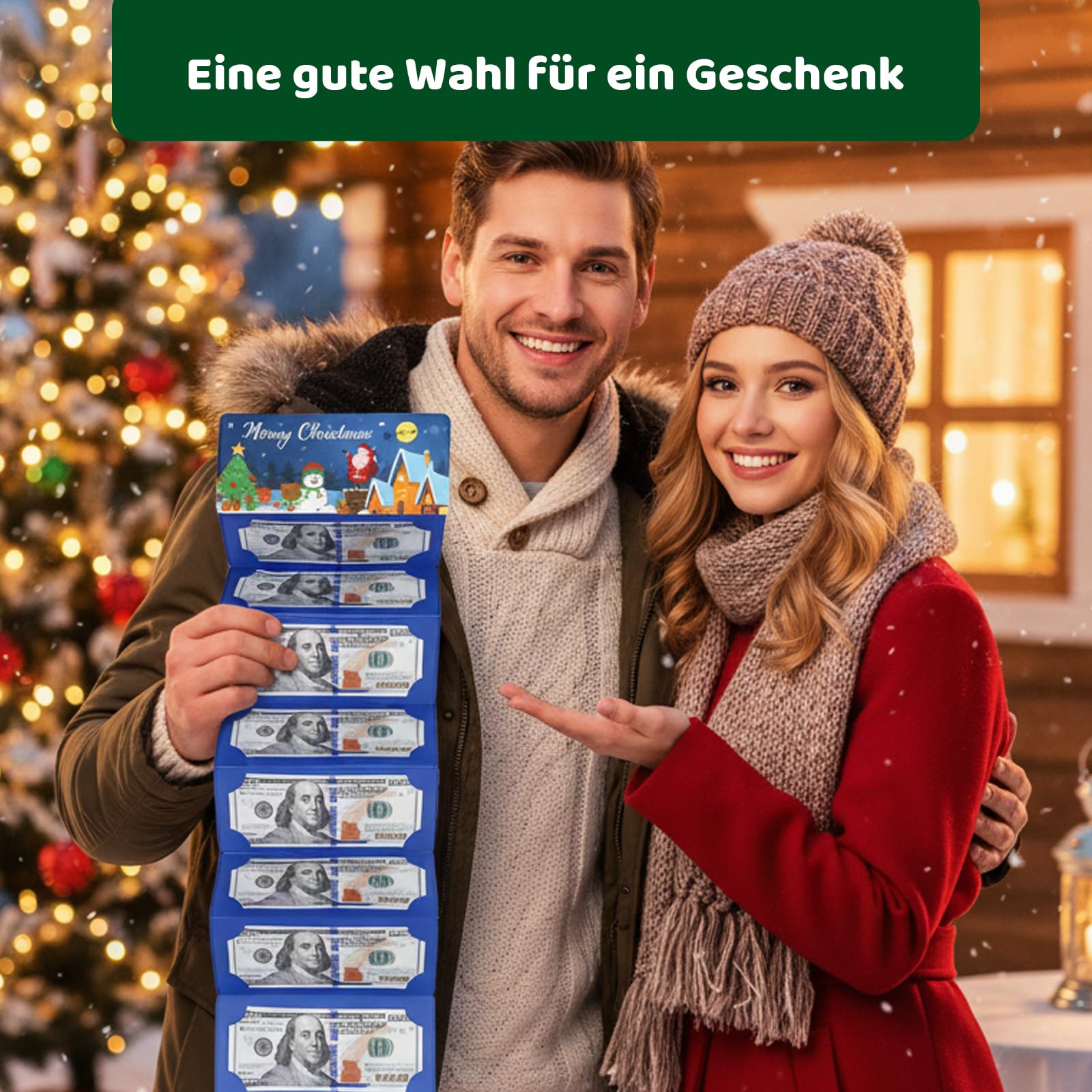 6 Stück Weihnachten Geldgeschenk Verpackung, Weihnachtskarte Geldgeschenk mit Umschlag für Kleine Weihnachtsgeschenke für Kollegen, Weihnachtsgeschenkumschlag mit Quasten