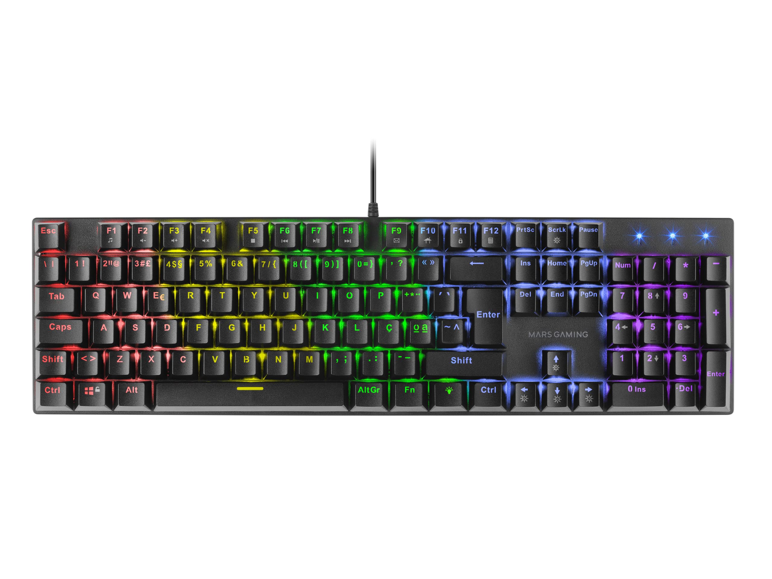 Mars Gaming MK80, Idioma Portugués, Teclado Gaming Mecánico TKL Compacto con Switch Marrón, Iluminación Rainbow RGB, Teclas Doble Inyección, Modo Juego y Anti-Ghosting, Multiplataforma, Negro — view 13