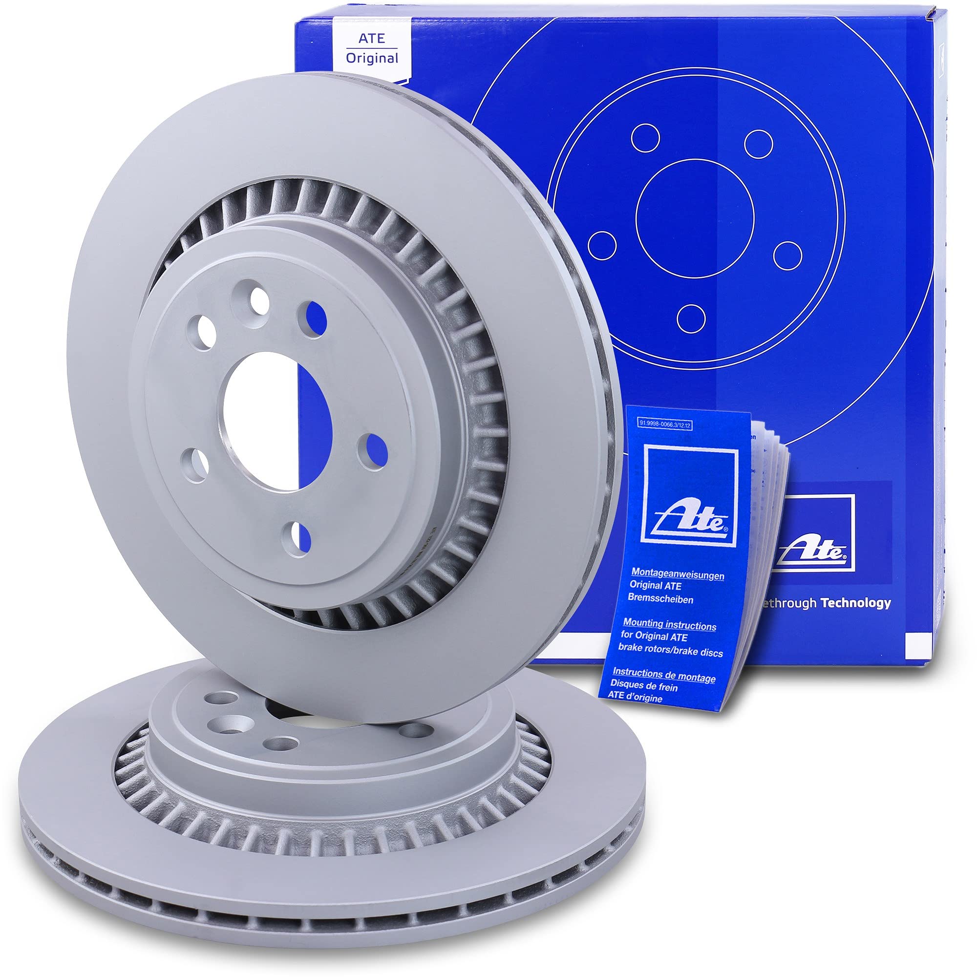 ATE Set di freni asse posteriore incl. dischi freno posteriori ¯ 302 mm ventilati e pastiglie freno posteriori Compatibile con VOLVO XC60 1 SUV (156), XC60 1 VAN (156)