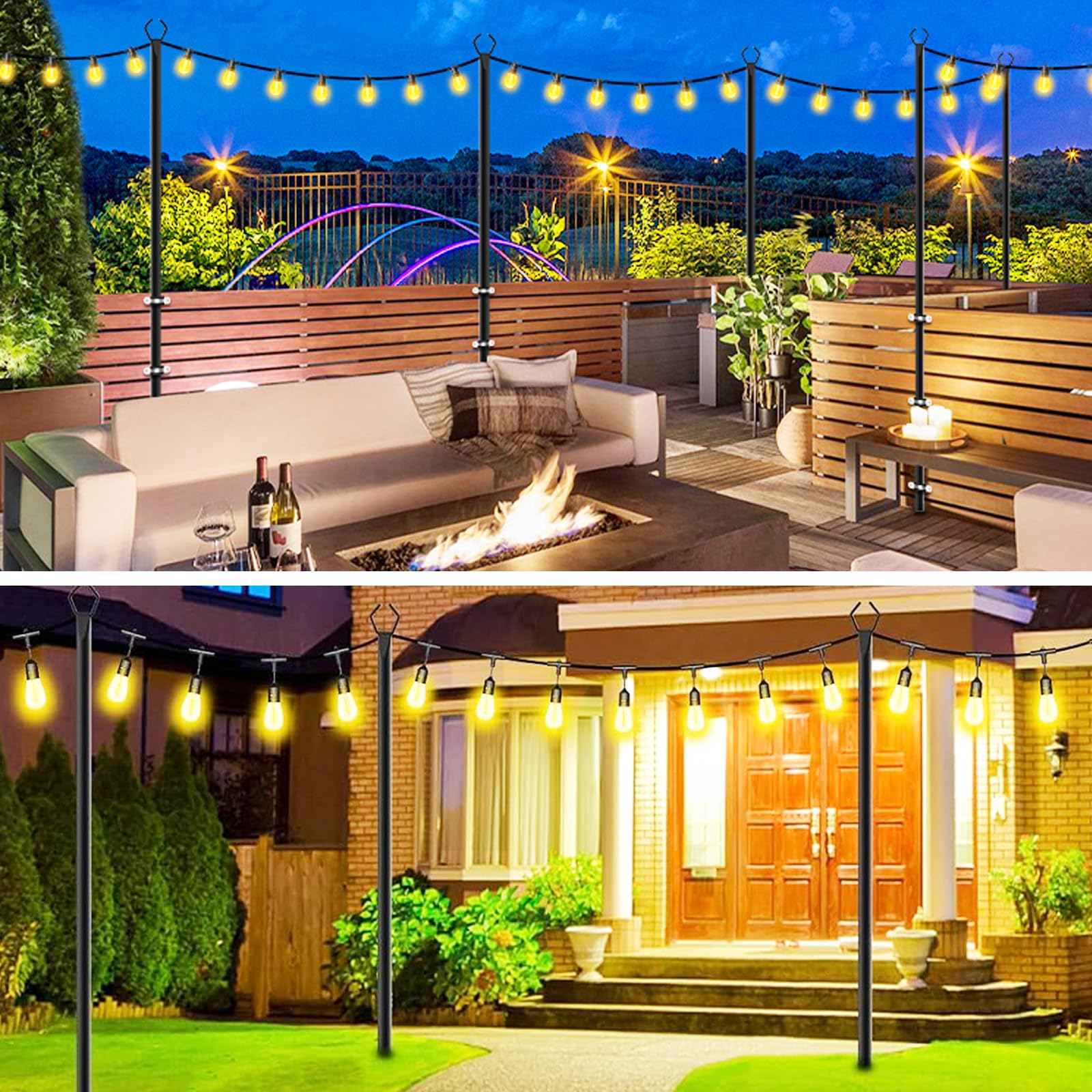 Gancho De Pastor, 4PCS 300CM Ganchos De Pie En Exteriores Para Casa De Pájaros Varilla De Montaje De Jardín Para Iluminación Decoración De Bodas Gancho De Pastor De Jardín Para Uso En Exteriores
