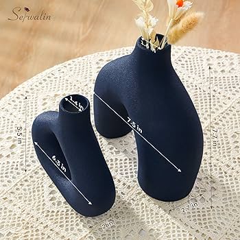 Amazon.co.jp: ZNUJS(さちえ) ネイビーセラミック花瓶セット 2個