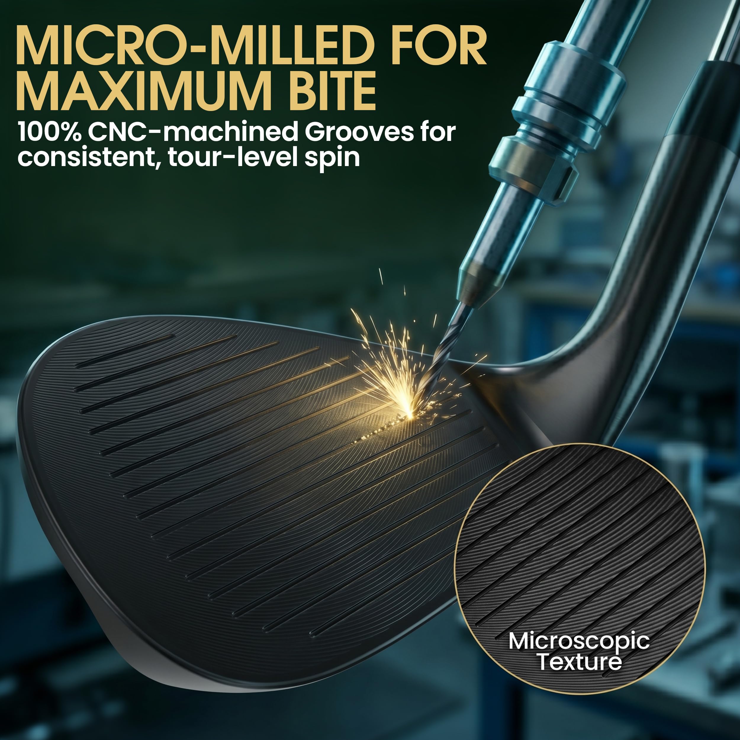 ALVO GOLF Tour-inspiriertes Premium-Golfkeil-Set – 3 Golfkeil-Set, 52 56 60 Grad Keil, Spaltkeil * Sandkeil * Lob Wedge Golfschläger für Herren, rechte Hand – Premium Tour Grip enthalten – CNC-gefräst