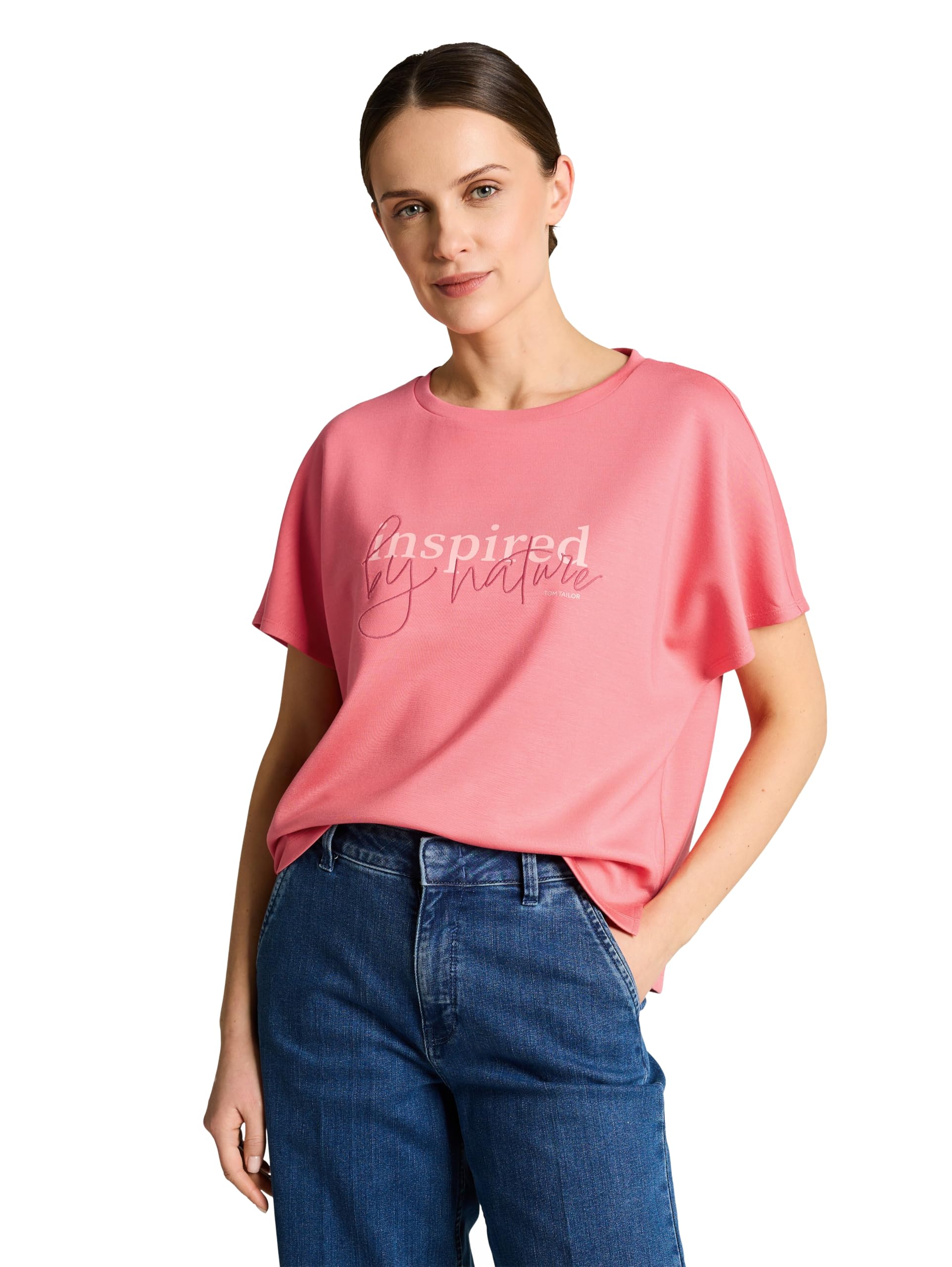 TOM TAILOR Damen T-Shirt mit Scuba-Stoff