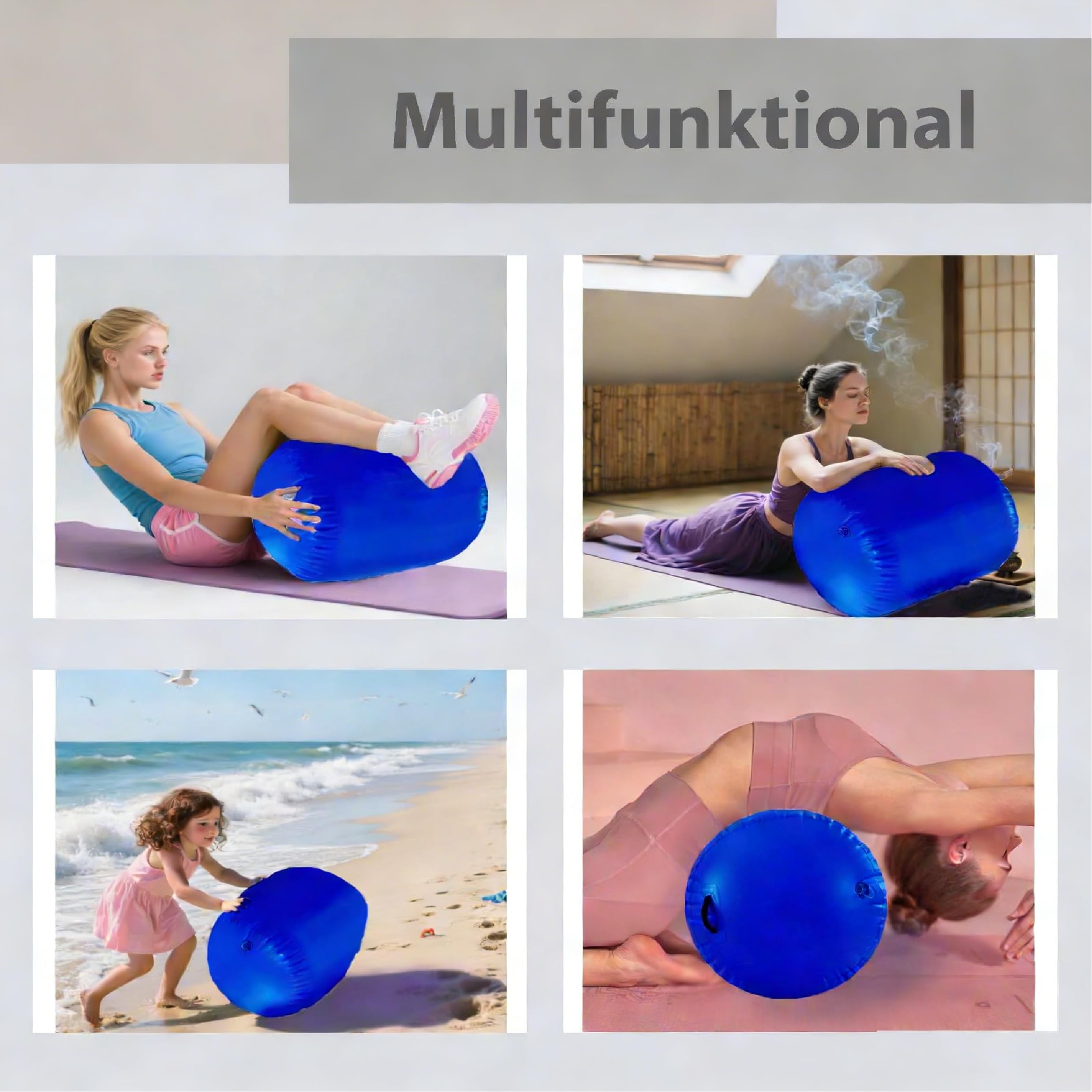 60/75/90 cm Air Matte Rolle Aufblasbare Gymnastik Fass Track Roll-Pad, Air Roller Gymnastik Rolle Turnen mit Elektrischer Luftpumpe, Campus Yoga Cheerleading Fitness Training