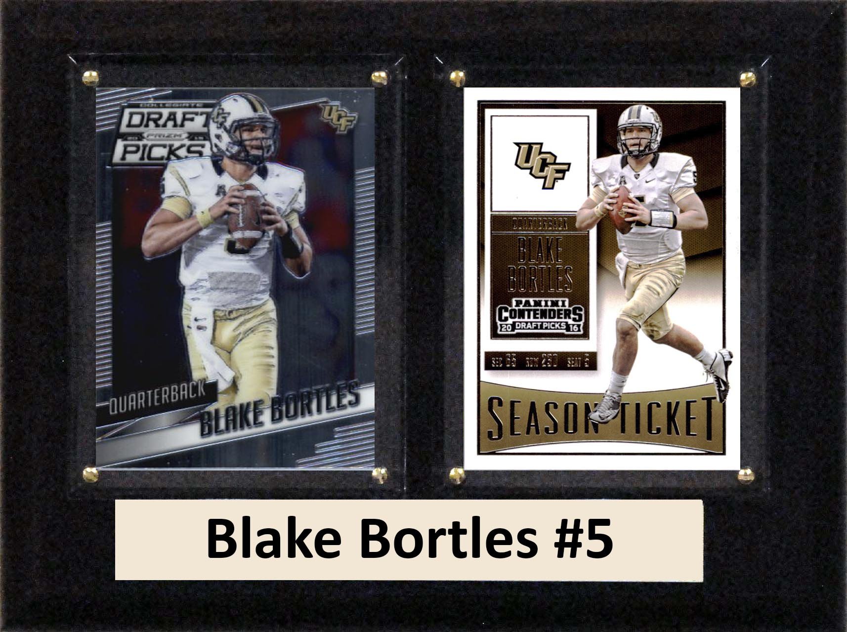 NCAA Central Florida Golden Men's Blake Bortles UCF Knights Two Card Plaque, Brown, 6