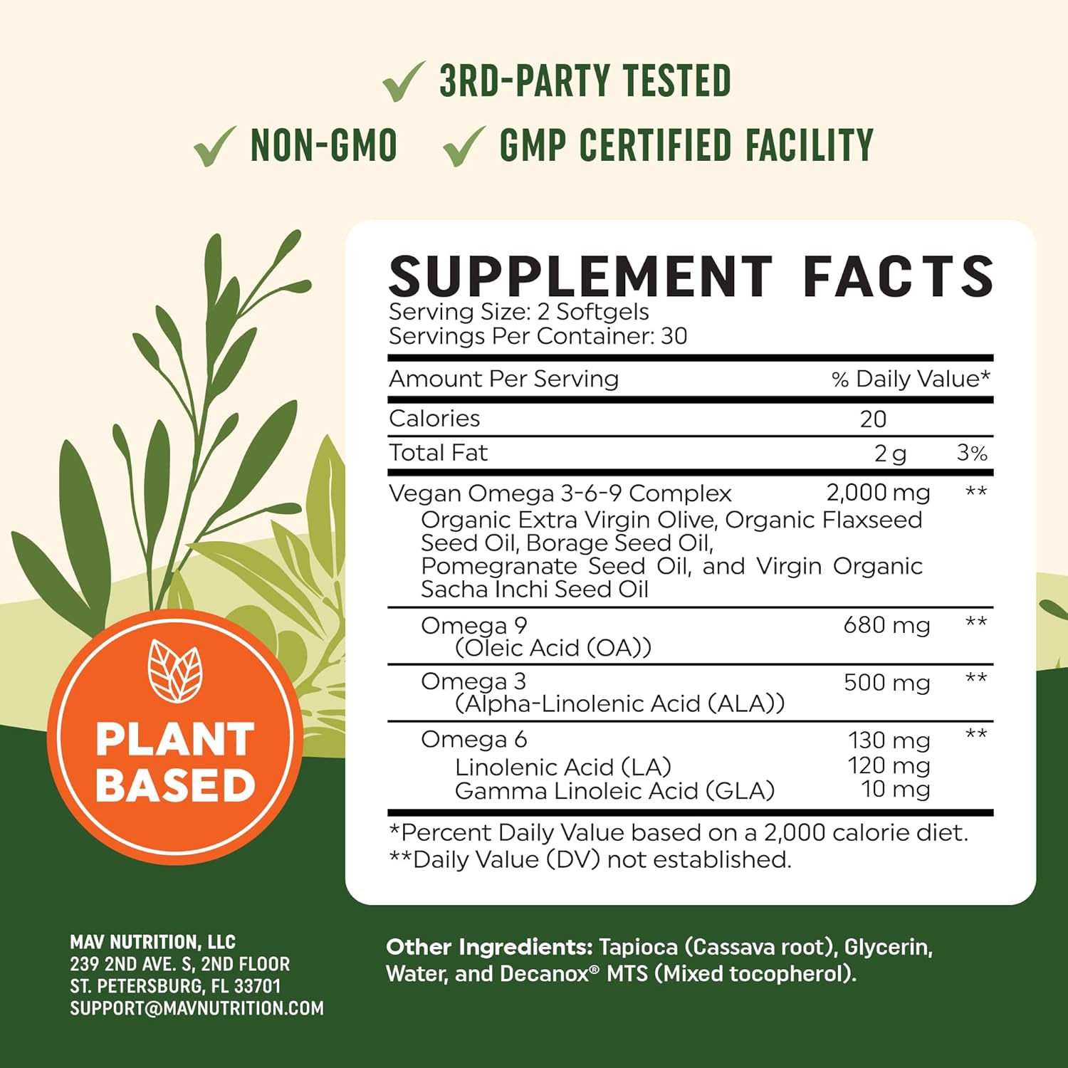 Vegan Omega 3 6 9 Supplements | 2000MG Plant-Based Triple Omega 369 Blend | Heart, Brain, Skin, and Eye Health Support | Vegan Fish Oil Alternative | Essential Fatty Acids Complex | Non-GMO | 60 Ct - Image 6