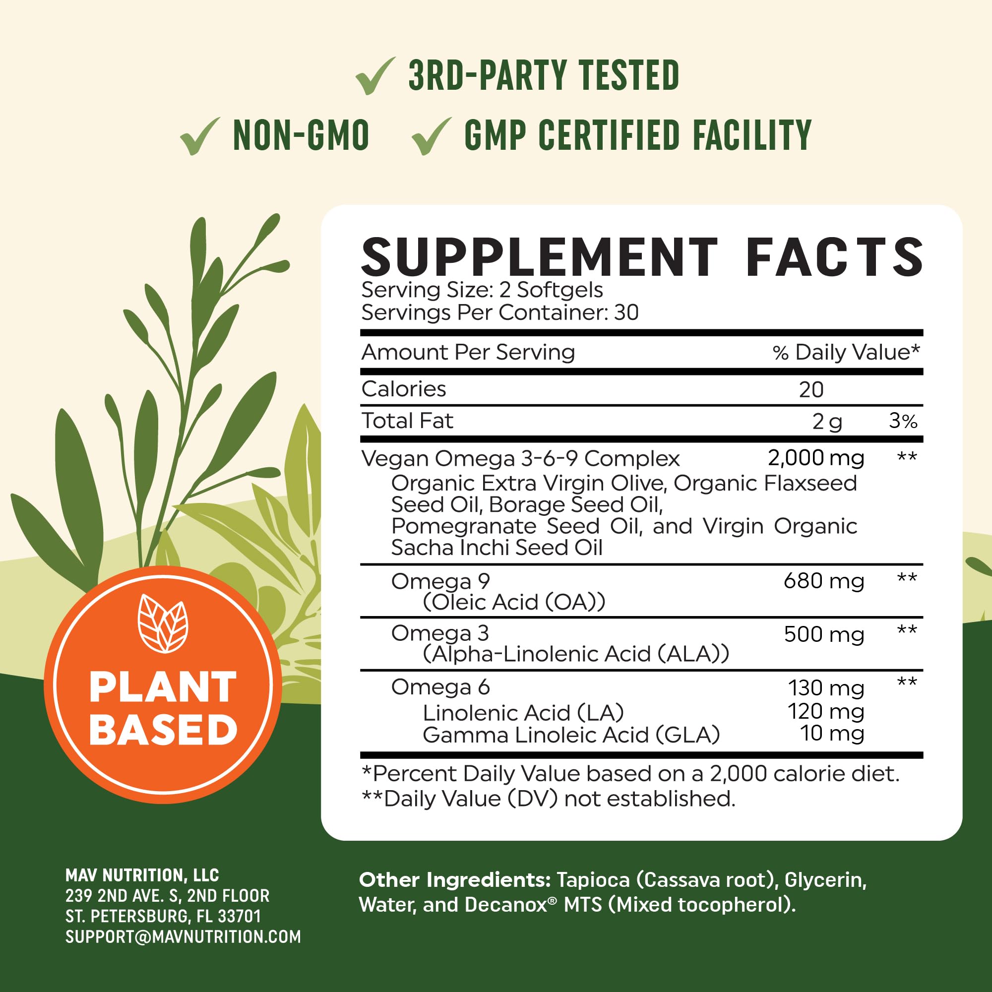 Vegan Omega 3 6 9 Supplements, 2000MG Plant-Based Triple Omega 369 Blend — Amazon image 6