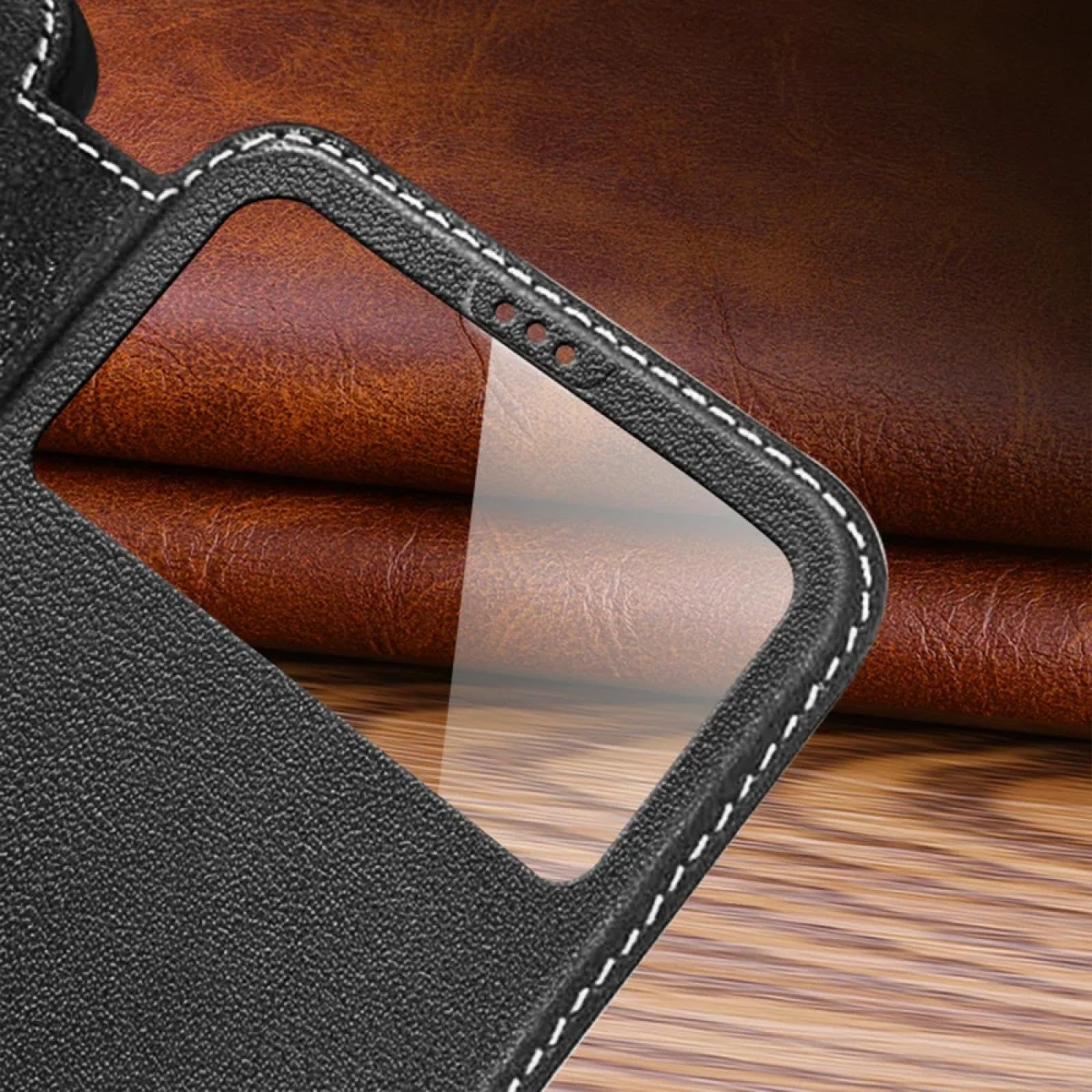 Amazon.com: RNOZX for iPhone 13 Pro Max Leather Clear View