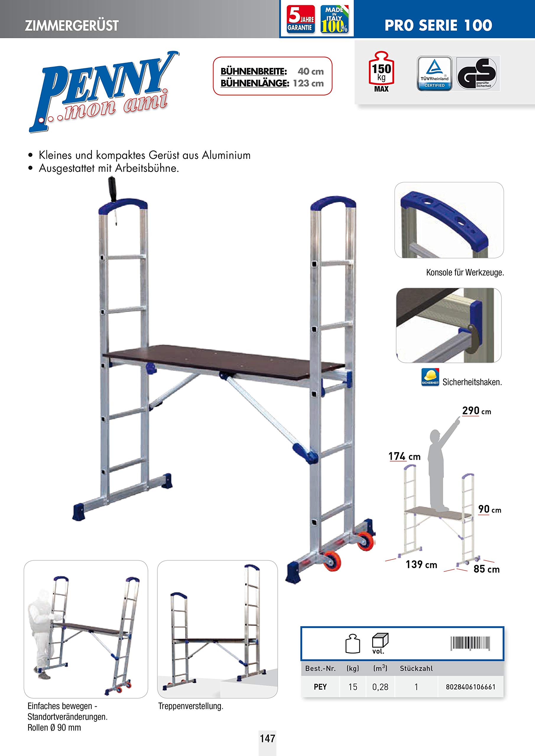 FACAL Penny Alluminio Scaffolding portatile