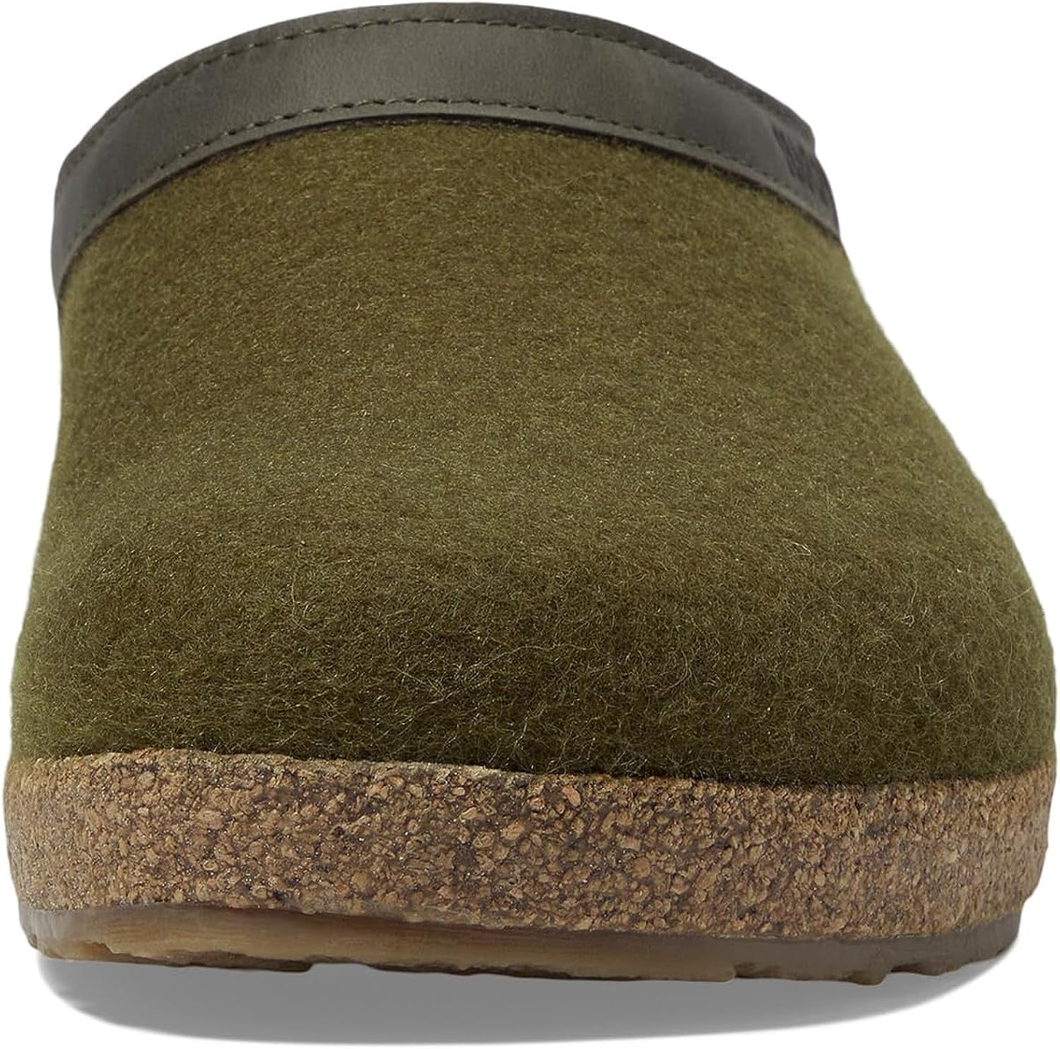 HAFLINGER Women's GZL Leather Trimmed Wool Clogs, Olive Green, 11 US Women - Image 2
