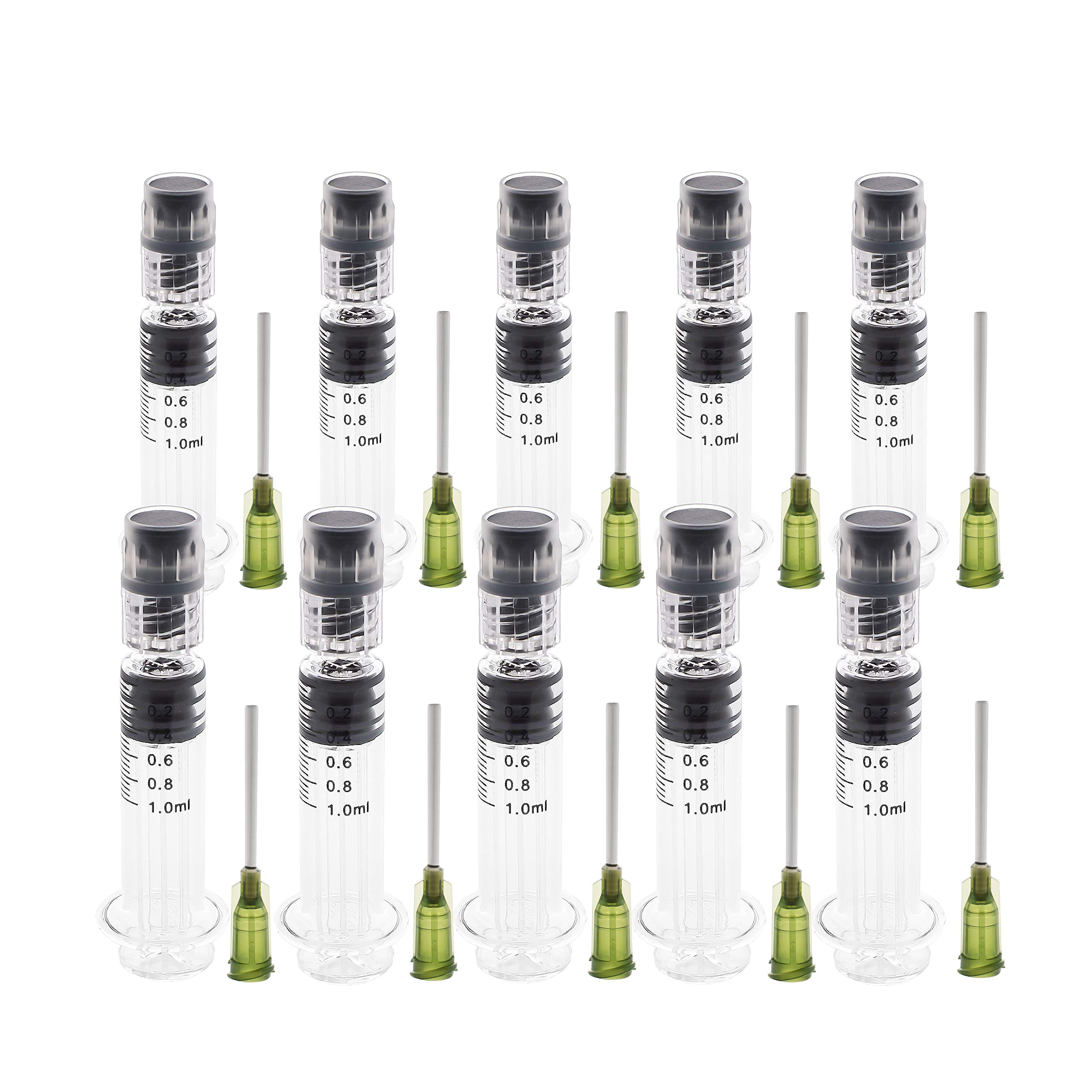 Kopperko 100 Pack Borosilicate Glass Syringe - 1ml Syringe, Heat Resistant Luer Lock Syringe for Lab