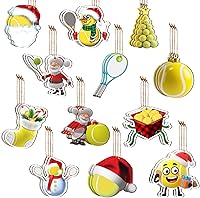 Vista 12 de Leinuosen Paquete de 36 Adornos Navideños de Levantador de Pesas de Madera Adorno de Mancuerna Navideña Adorno de Barra Navideña Decoración de Árbol