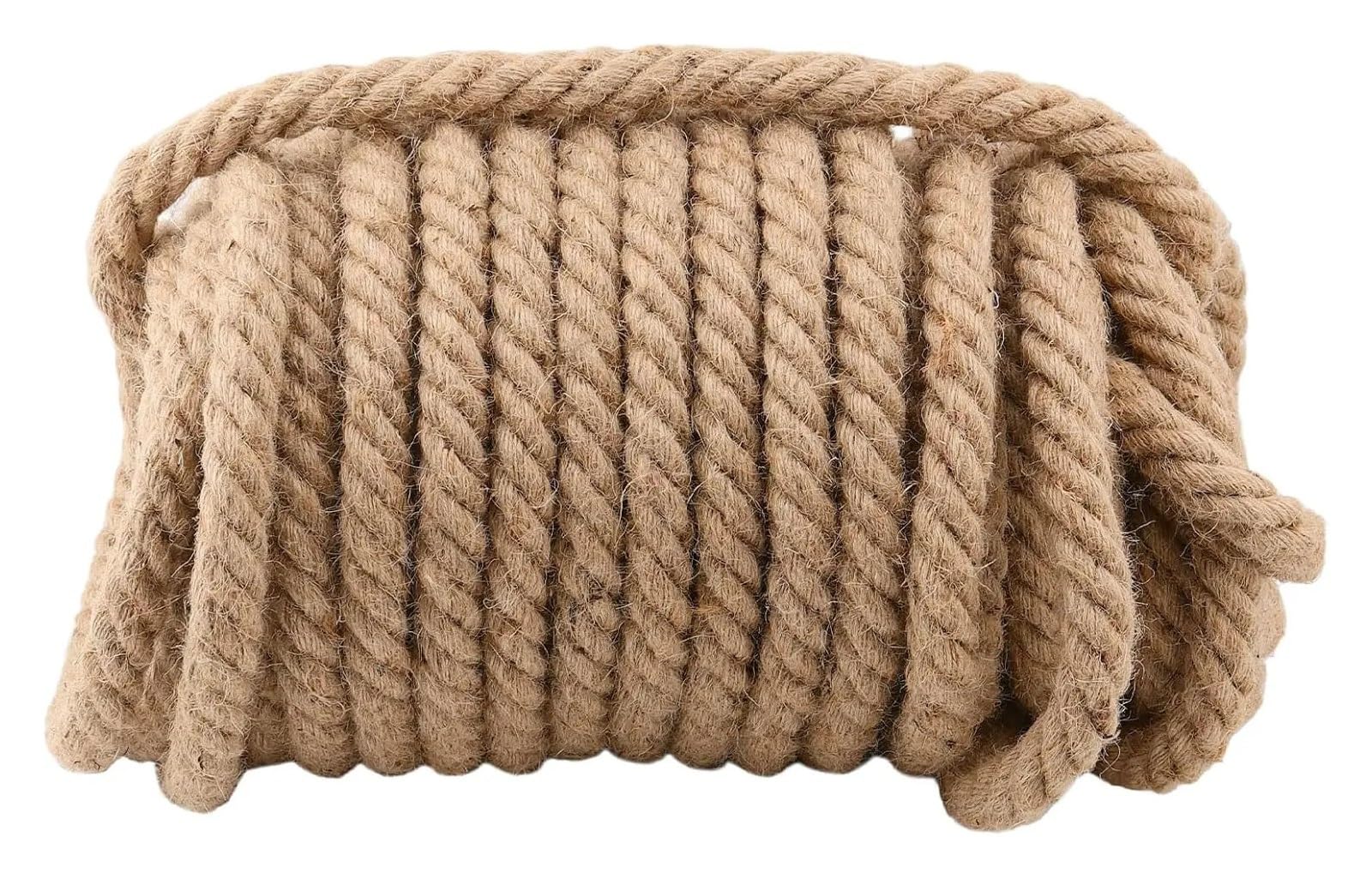 Mjina 24Mm X 5M 5/10/30/50M Jute Rope, 24Mm Thick Hemp Twine String Manila Rope For Home Decor, Swing Bed, Tug Of War(24Mm X 5M)