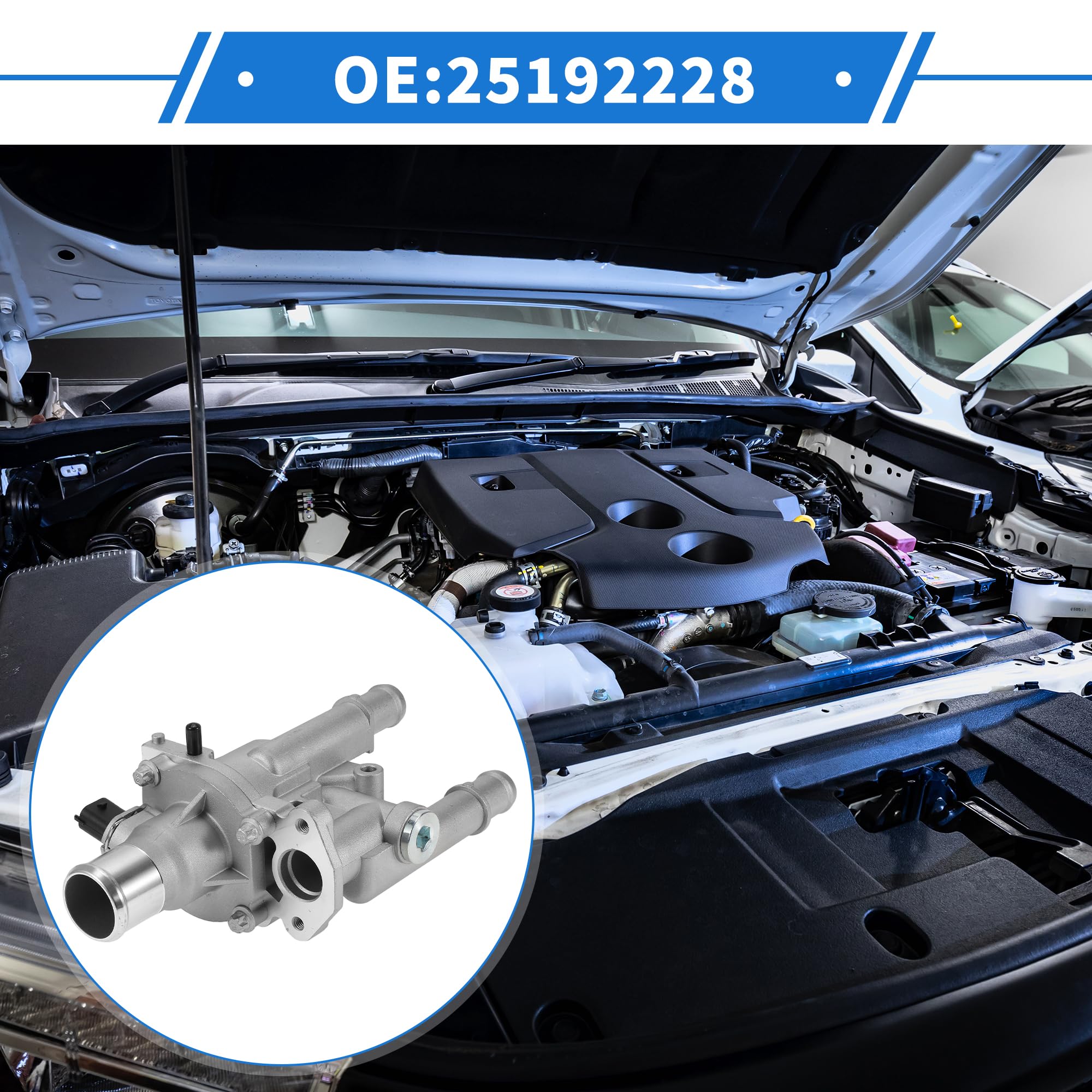 Termostato Motore per Chevrolet Cruze 11-16 Resistente 1 Pc | Per Chevrolet Sonic 2012-2018 E Per Chevrolet Trax 2012-2017 Regola Flusso Lega Alluminio Tono Argento Numero OE 25192228