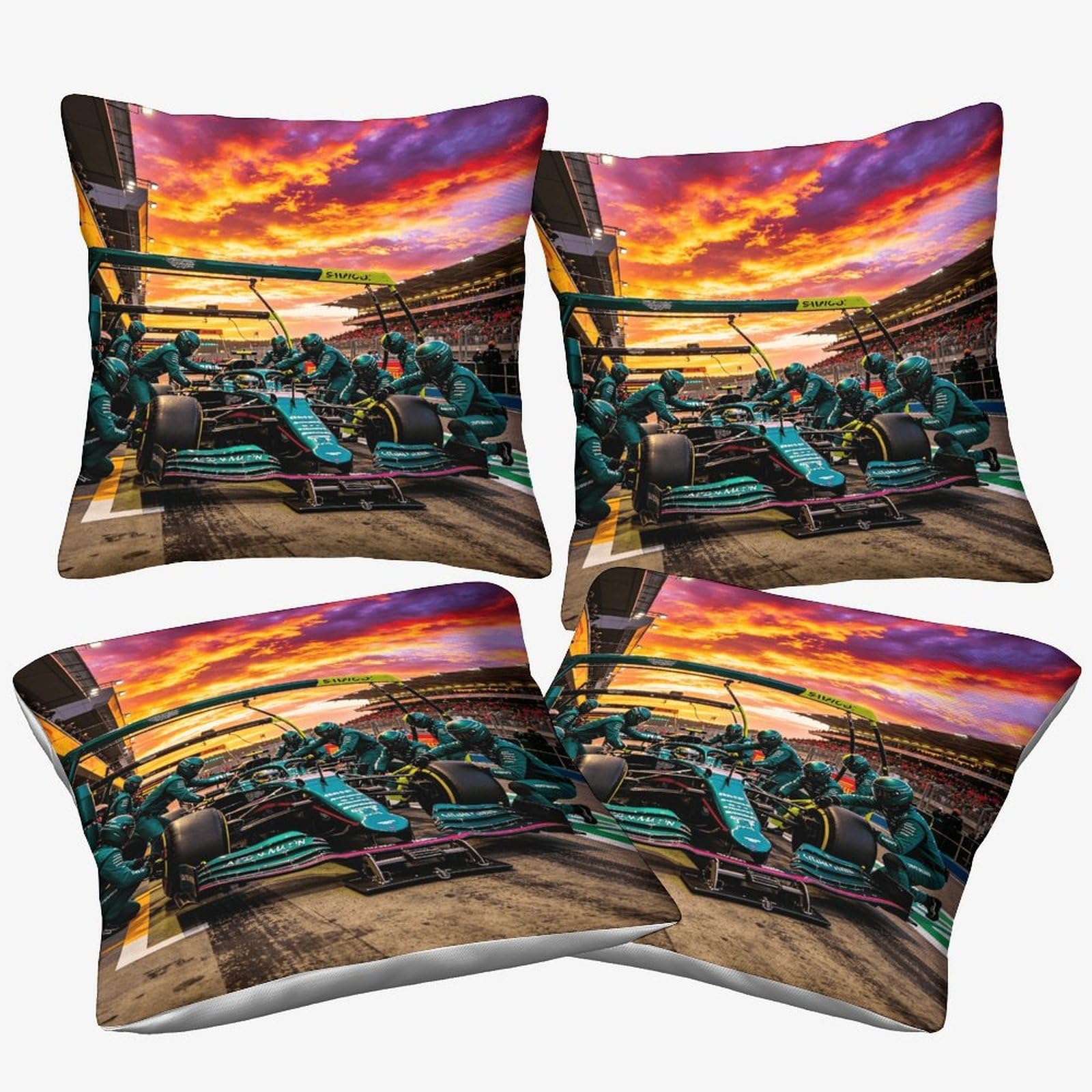 3U6c4m9k Formulaa Racing-4 Formulaa Racing Throw Pillow Cover 45X45cm, 4 Pcs, Pit Stop Pillow Cases Cushion Cover For Living Room Couch Sofa Home Decor