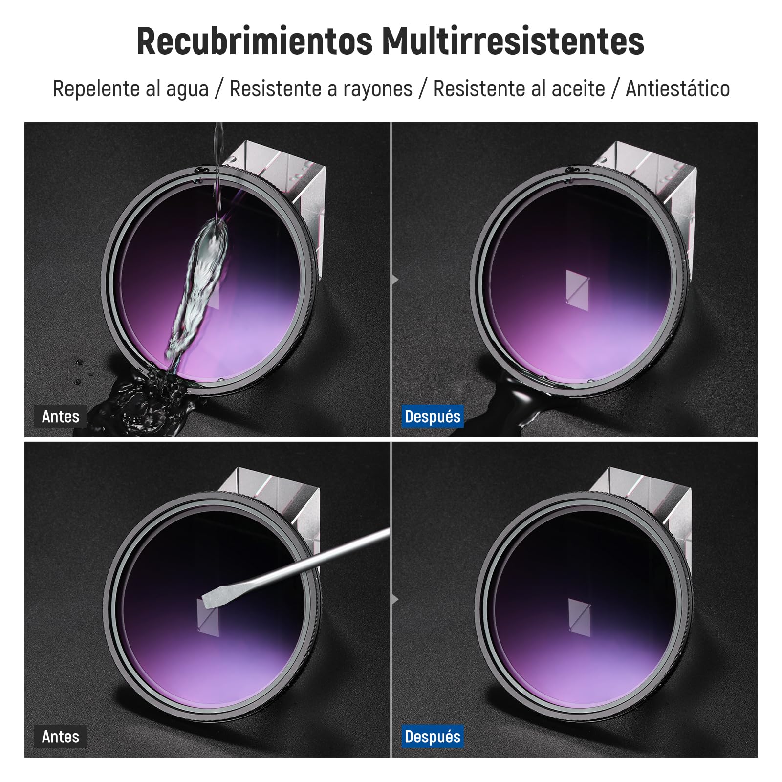 NEEWER 82mm Filtro Parada Dura Color Verdadero ND Variable ND2-32 (1-5 Paradas) Filtro de Densidad Neutra Limitada, Vidrio Optico HD Multicapa/sin Cruz X/Marco Aluminio/Resistente al Agua/Arañazos
