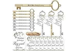 50 Bridal Shower Pens with Thank You Cards - Key Shape Gel...