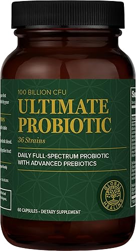 Global Healing Center - Suplemento de mezcla probiótica definitivo (Floratrex) con prebióticos para una digestión saludable, tracto digestivo y