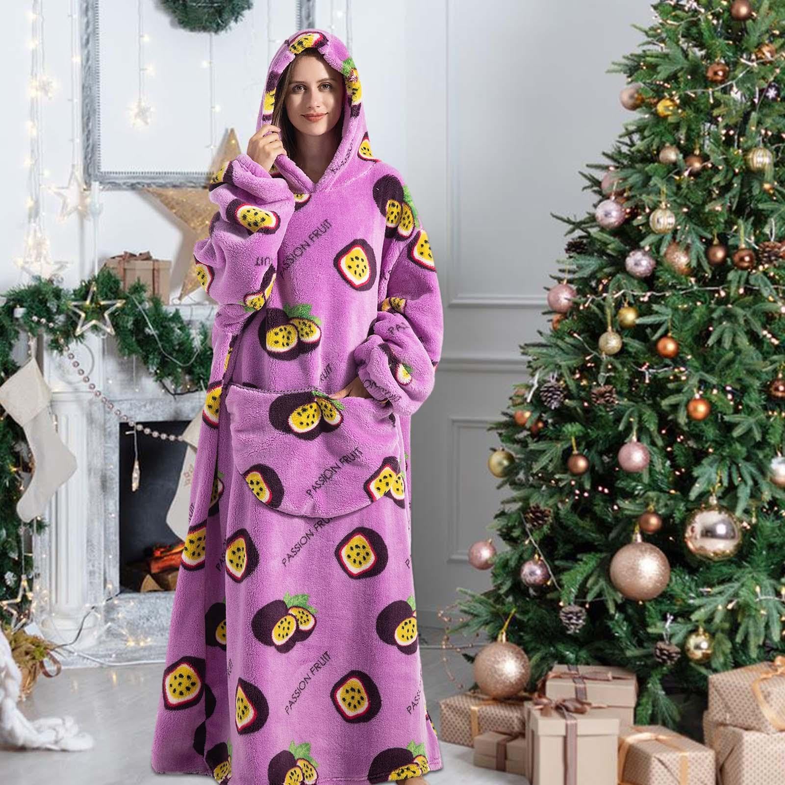 Coperta con cappuccio oversize | Allunga super morbida coperta con cappuccio con tasca | Coperta universale con cappuccio, coperta indossabile in peluche per casa, divano, bambini