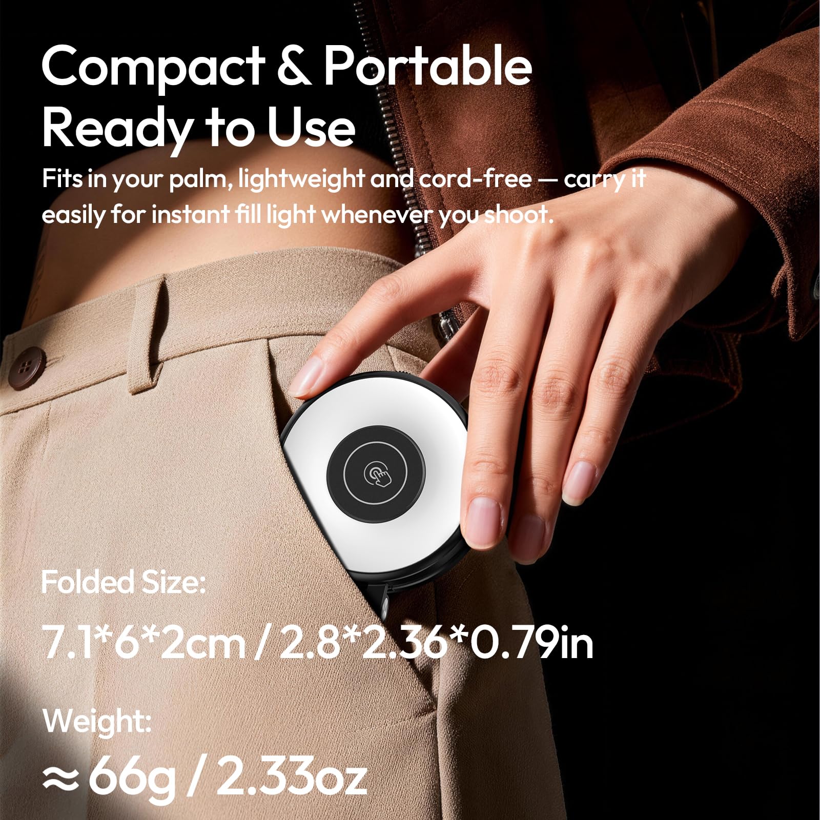 ULANZI LM21 Luz Magnética para Selfie, Anillo de Luz para iPhone, Luz de Relleno para Móvil con 3 Temperaturas de Color (2500 K-8500 K), Videollamada, Conferencia y Fotografía
