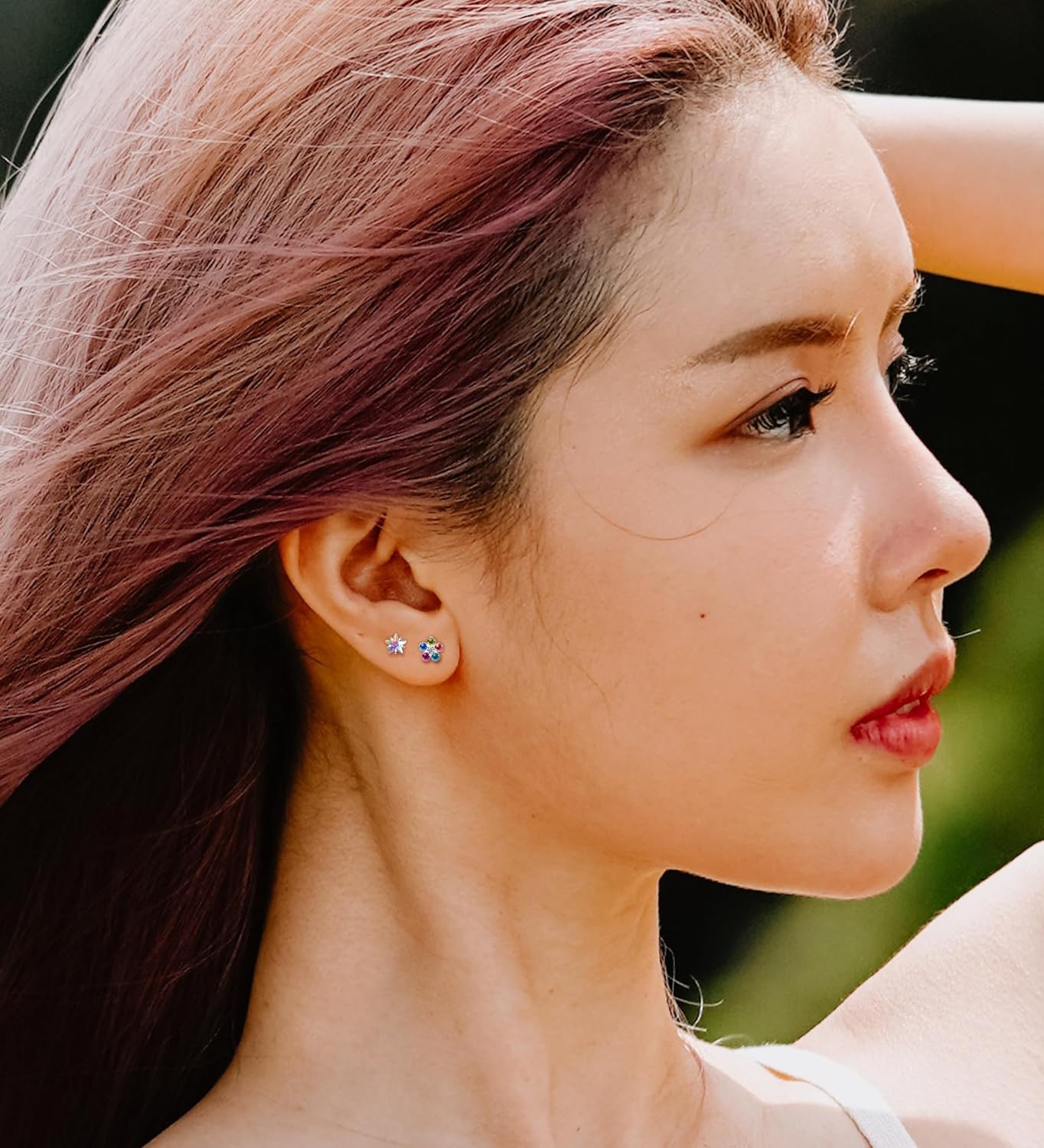 MJust 5 Pairs Titanium Screw Back Earrings for Women Hypoallergenic ScrewBack Earrings for Sensitive Ears Pearl Heart Star Flower CZ 20G Pure Titanium Earrings Studs - Image 8