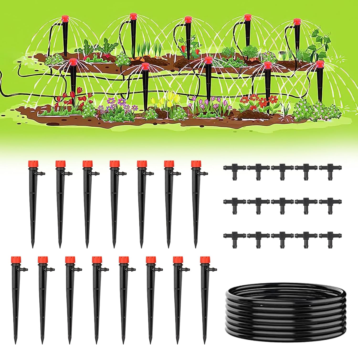 Diealles Shine Beregnungsanlage Garten, Gartenbewässerung Set mit