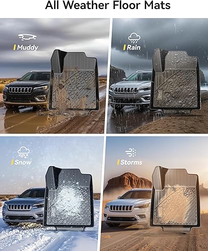 Miniatura 6 de 3W Alfombrillas de piso compatibles con Jeep Cherokee 2015-2021, no para Jeep Grand Cherokee 1 y 2 fila, color negro